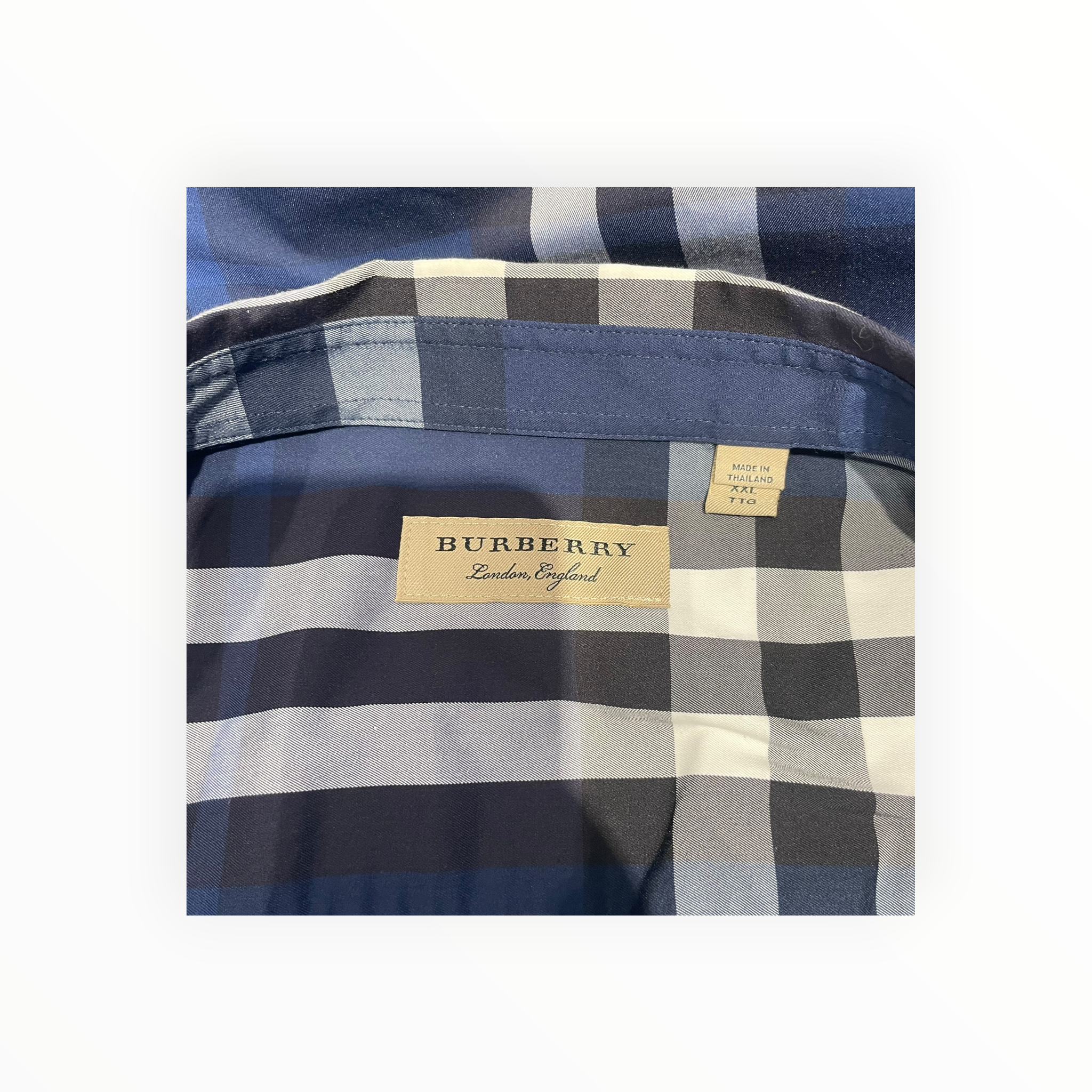 BURBERRY/LS Shirt/XXL/Cotton/BLU/Plaid/poplin shirt view 3