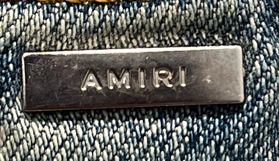 AMIRI/Skinny Pants/35/Cotton/BLU/AMIRI logo on leg view 4