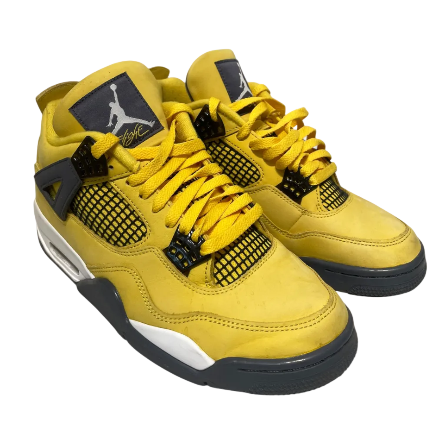 JORDAN BRAND/Low-Sneakers/US 9/Cotton/YEL/AIR JORDAN 4 RETRO view 1