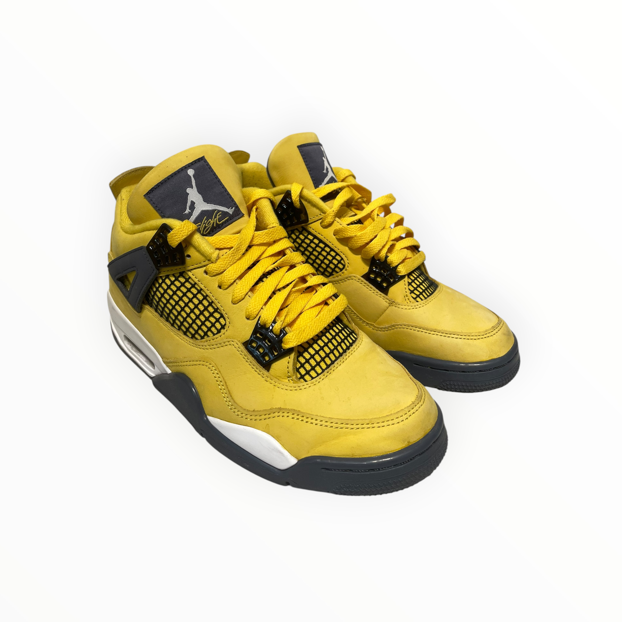 JORDAN BRAND/Low-Sneakers/US 9/Cotton/YEL/AIR JORDAN 4 RETRO view 1