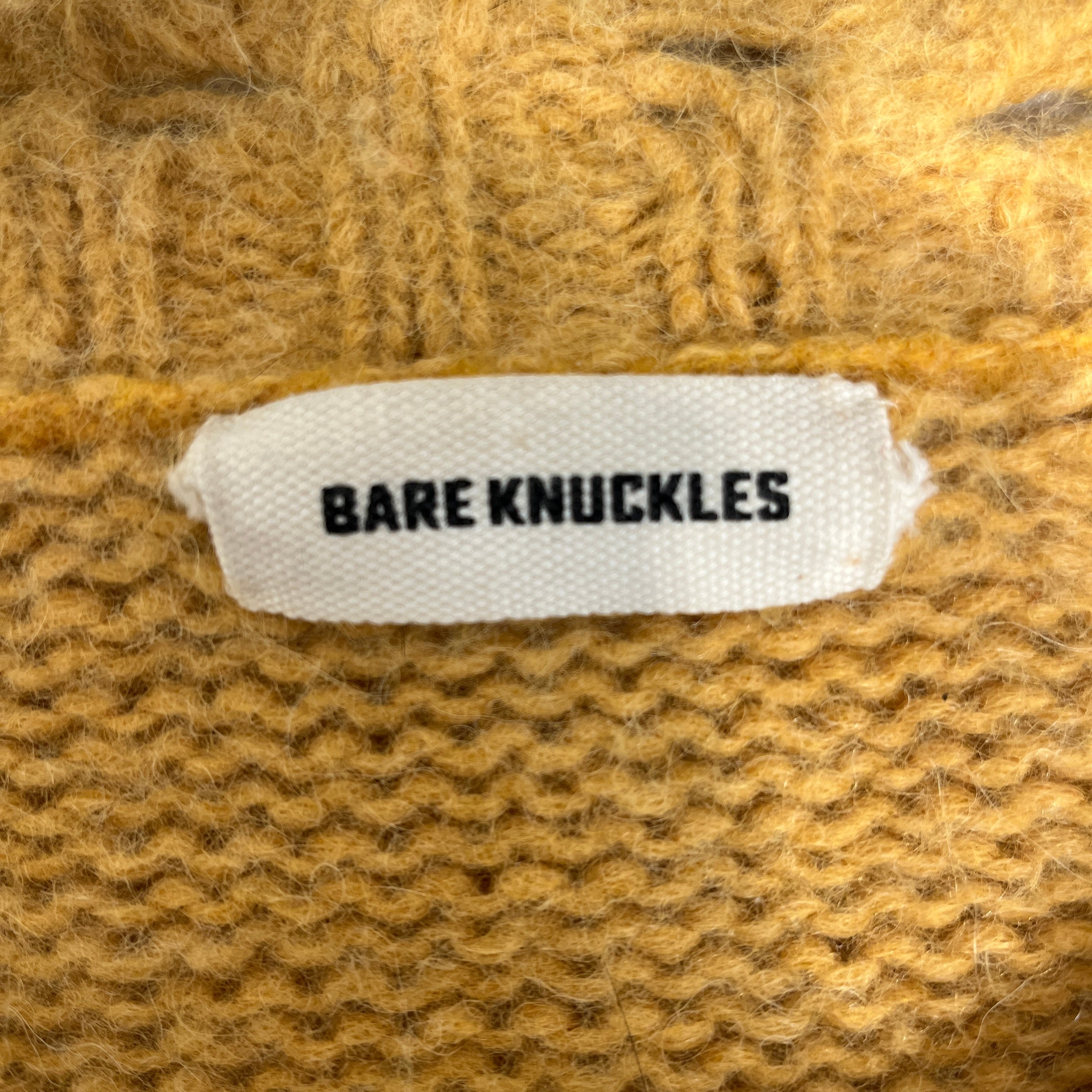 BARE KNUCKLES/Cardigan/M/Wool/GLD/Distressed Cardigan view 3