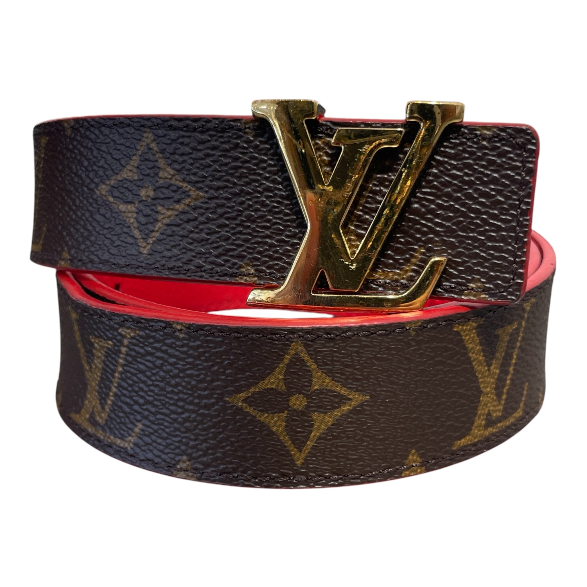 LOUIS VUITTON/Belt/Monogram/Leather/BRW/L's/Reversable red view 1