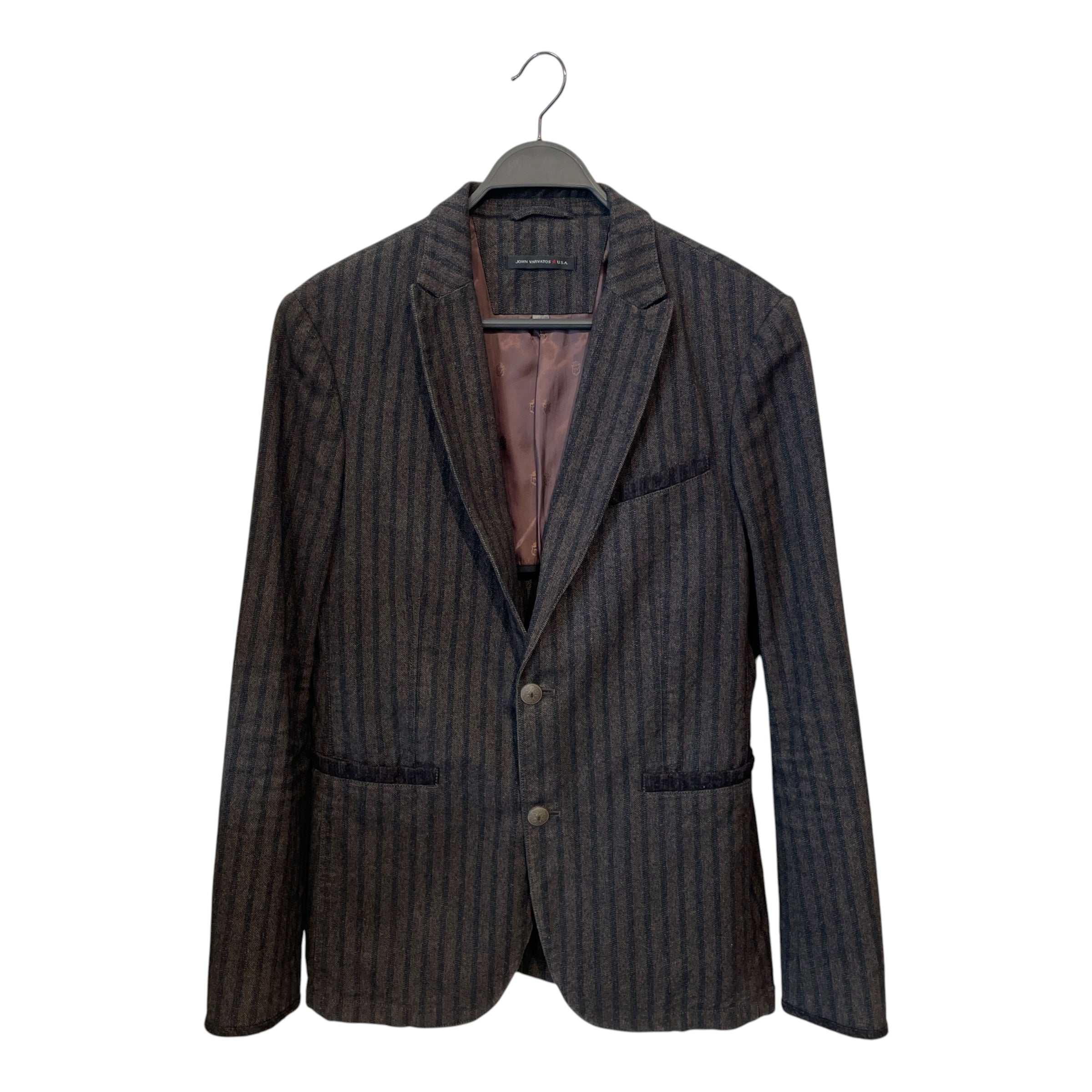 john varvatos/Tailored Jkt/36/Wool/GRY/Stripe/ANTIQUE BUTTONS view 1