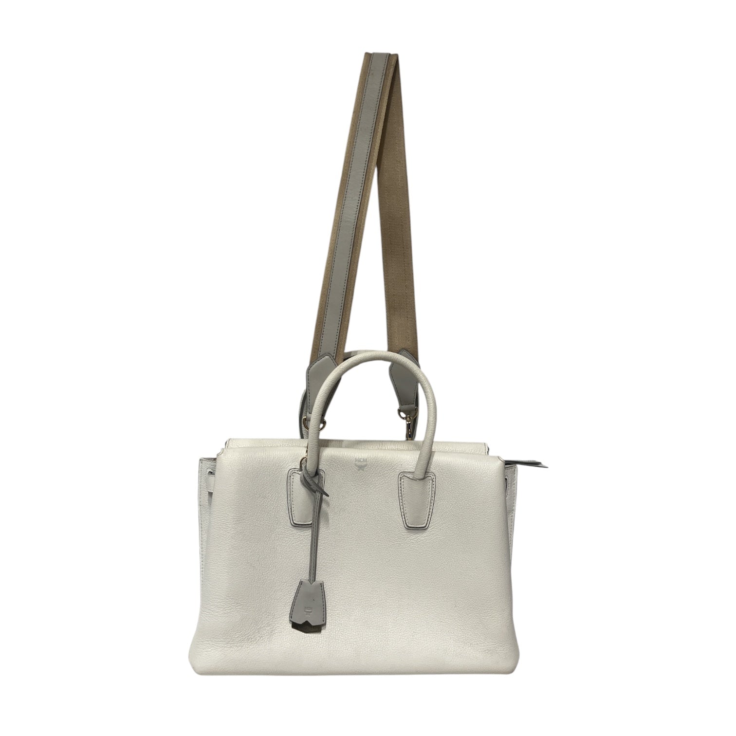 MCM/Tote Bag/Leather/WHT/Milla view 3