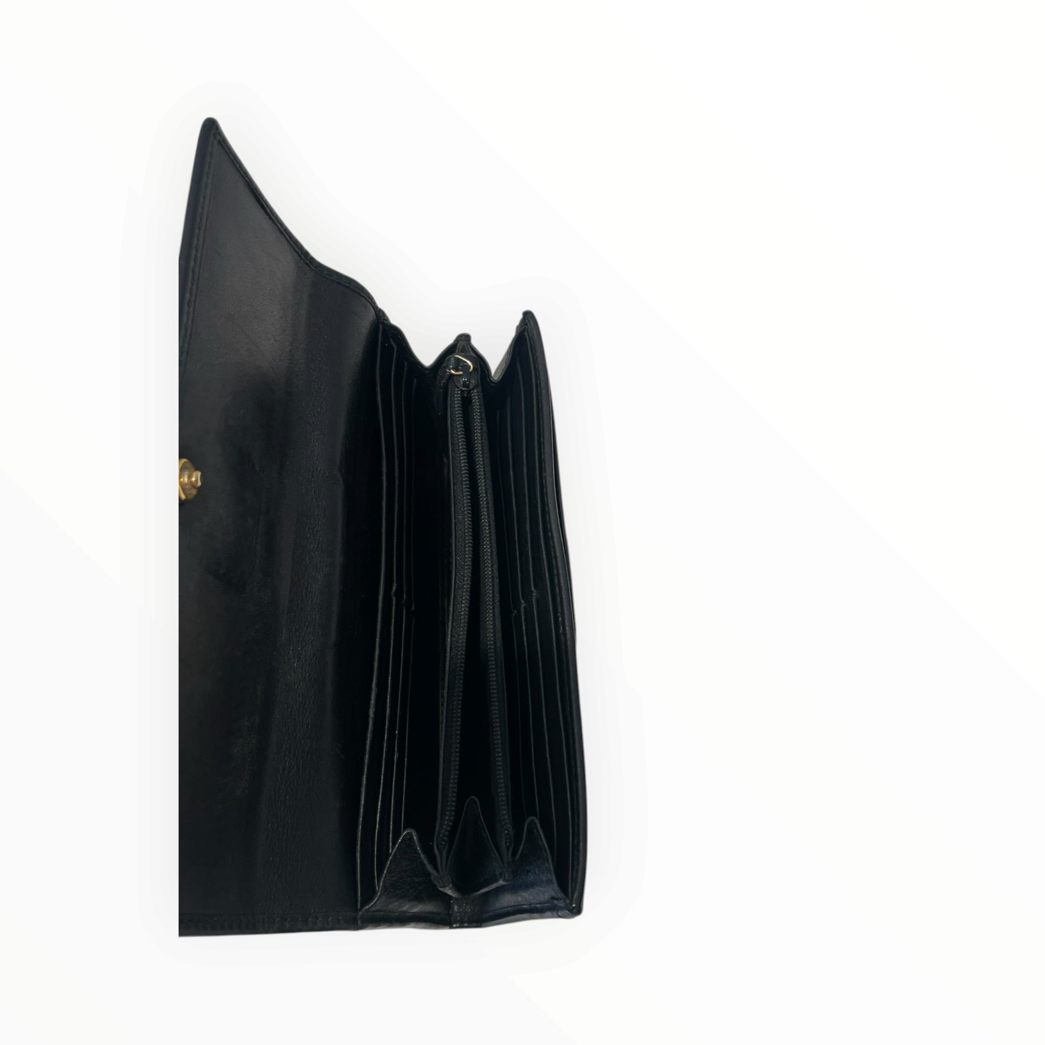GUCCI/Long Wallet/Leather/BLK/L's/Guccissima- Gold Hardware view 5