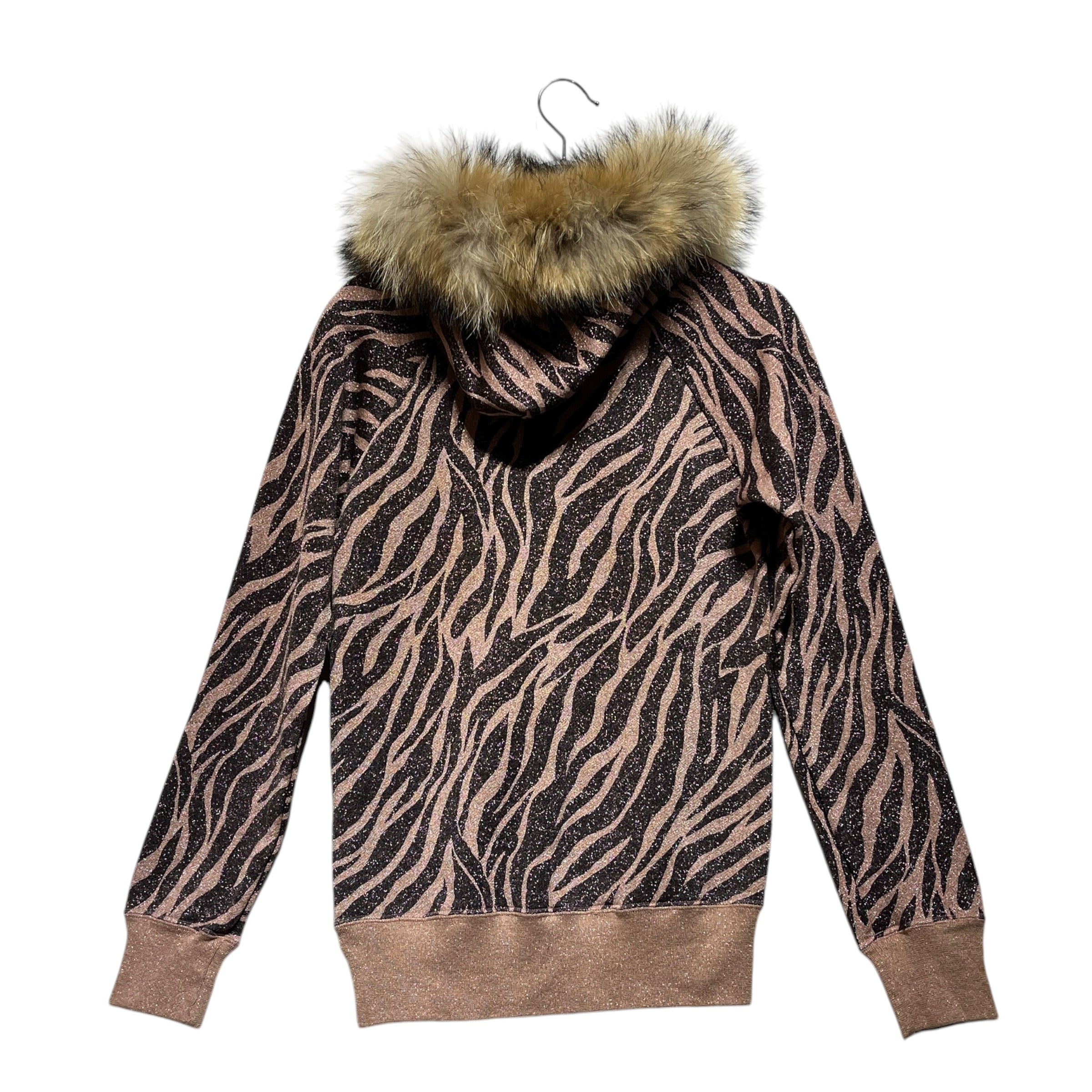 HYSTERIC GLAMOUR/Hoodie/XS/Animal Pattern/Cotton/MLT/Pullover/glitter hoodie with fur collar view 2