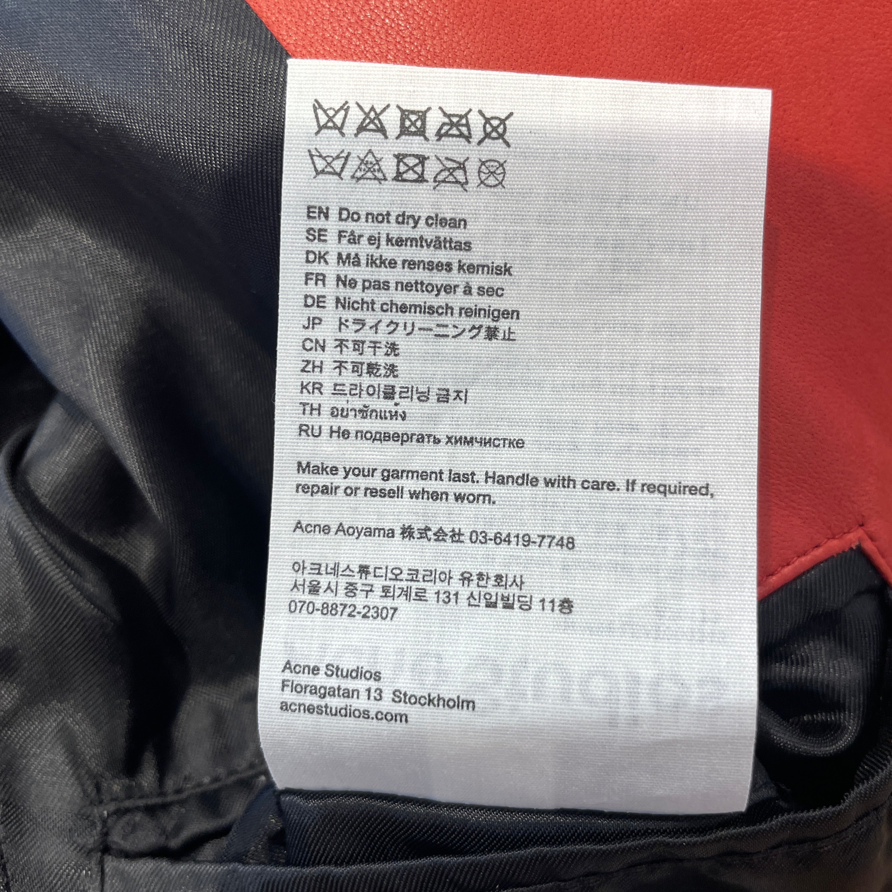 Acne Studios/Leather Jkt/36/Leather/RED/ view 5