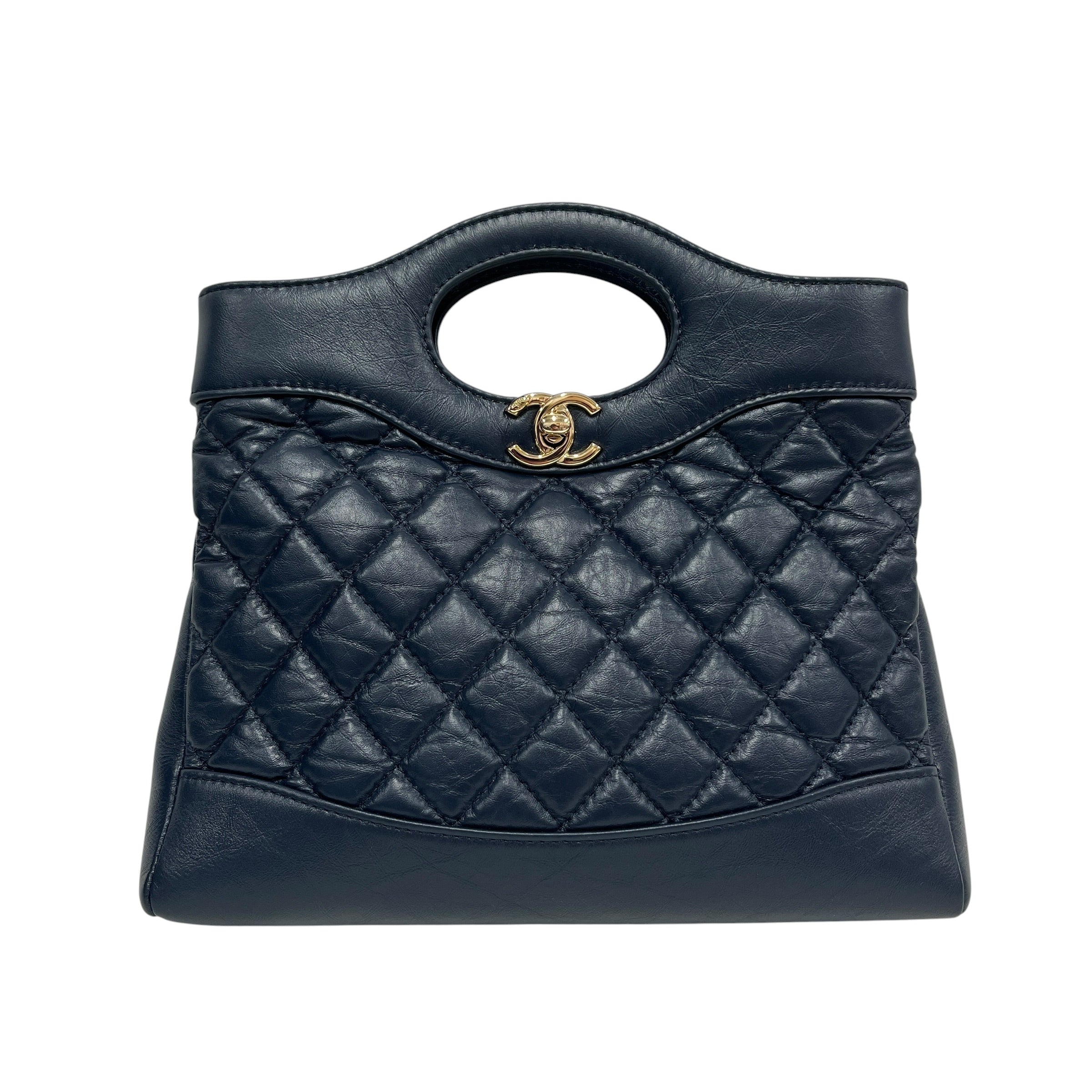CHANEL/Bag/Leather/BLU/MINI SHOPPING BAG view 3