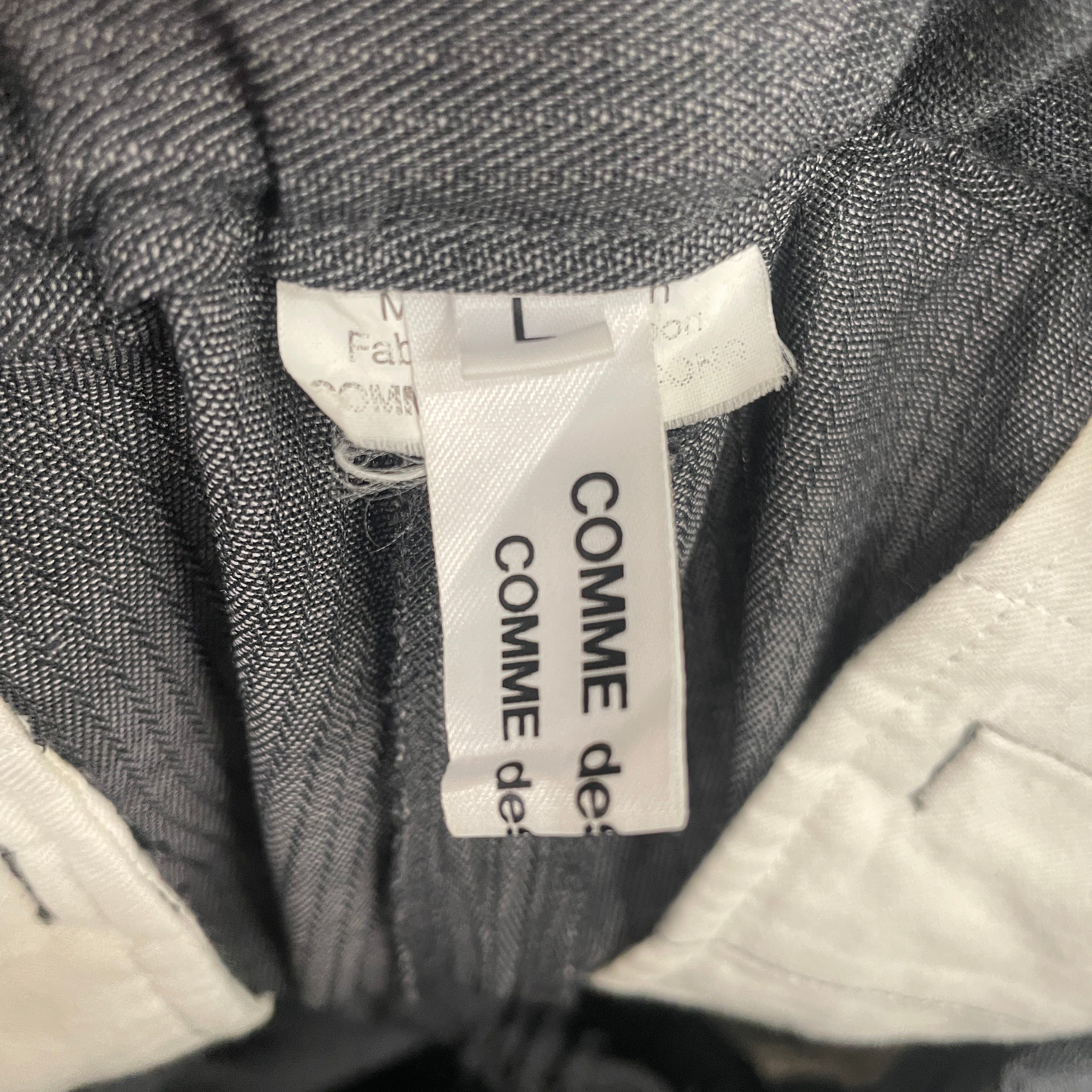 COMME des GARCONS/Straight Pants/L/Stripe/WOOL/GRY/DRAWSTRING view 3