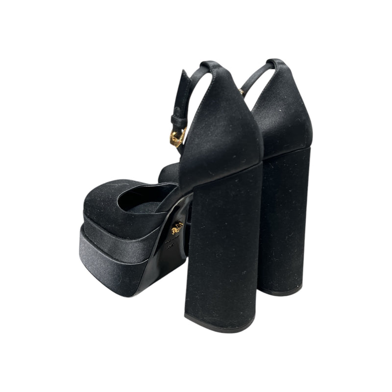 VERSACE/Heels/EU 38.5/Nylon/BLK/