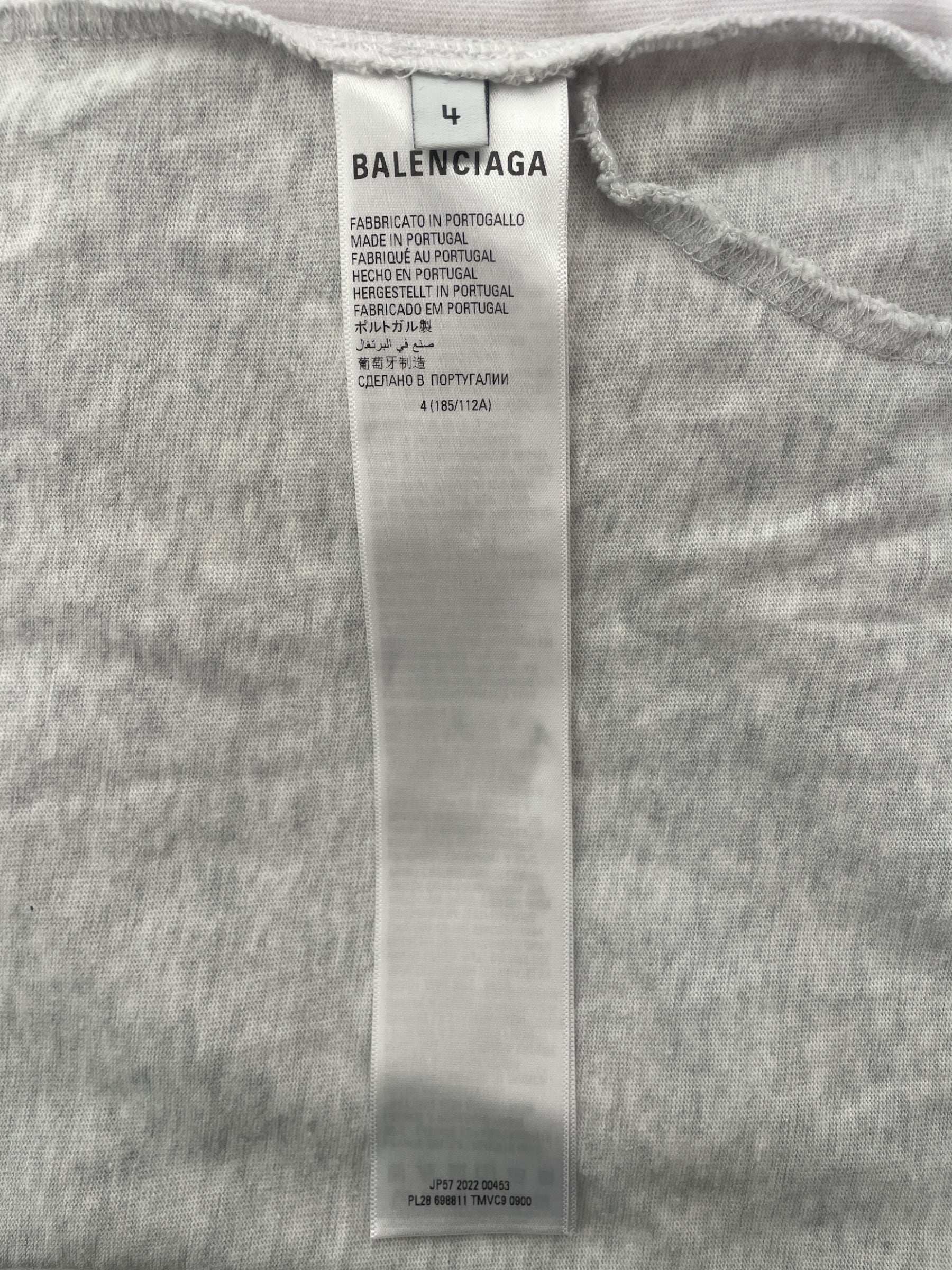 BALENCIAGA/T-Shirt/4/Cotton/MLT/All Over Print/upside down paris shirt view 4