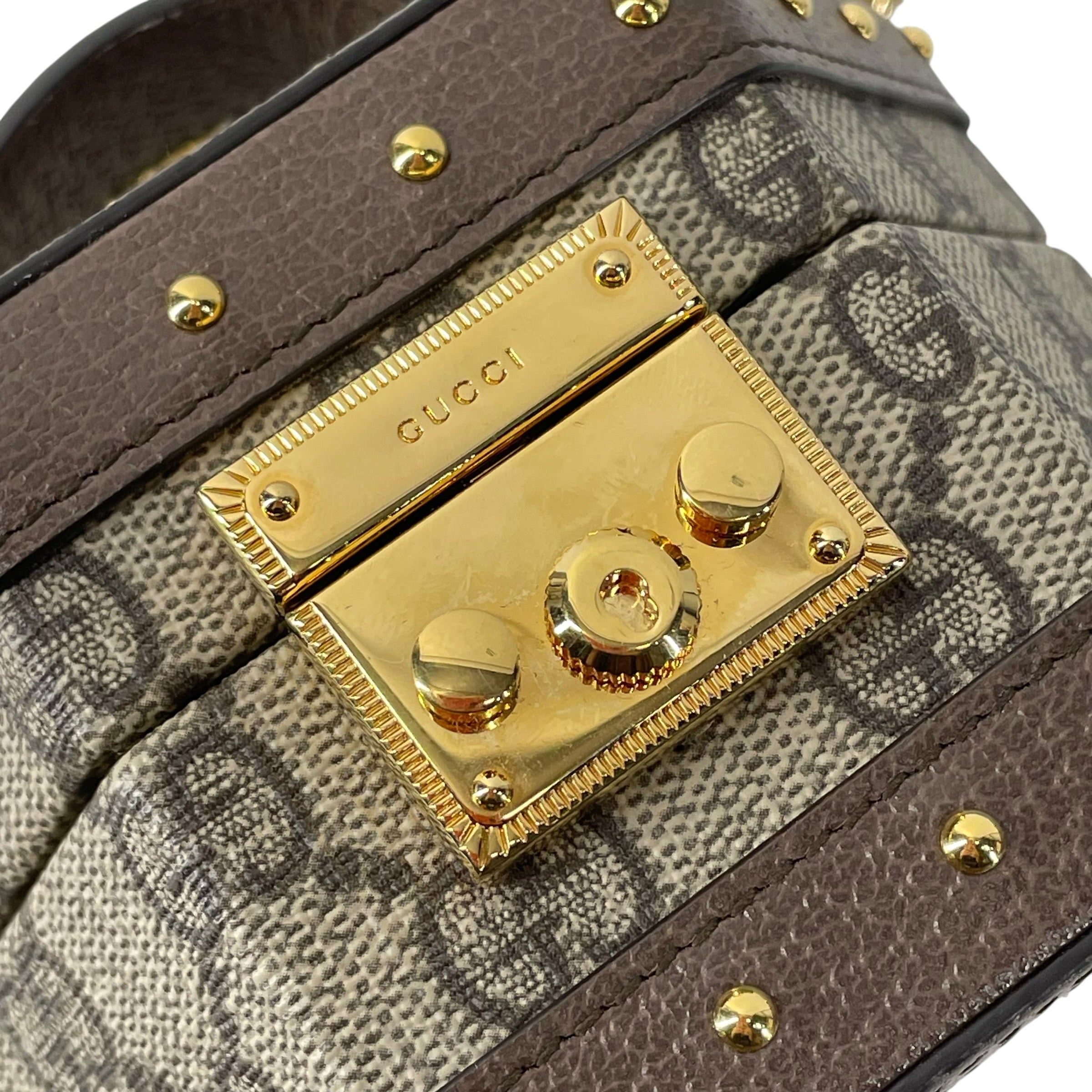 GUCCI/Cross Body Bag/Monogram/Leather/KHK/HODIERNUM HEXAGON BAG view 7