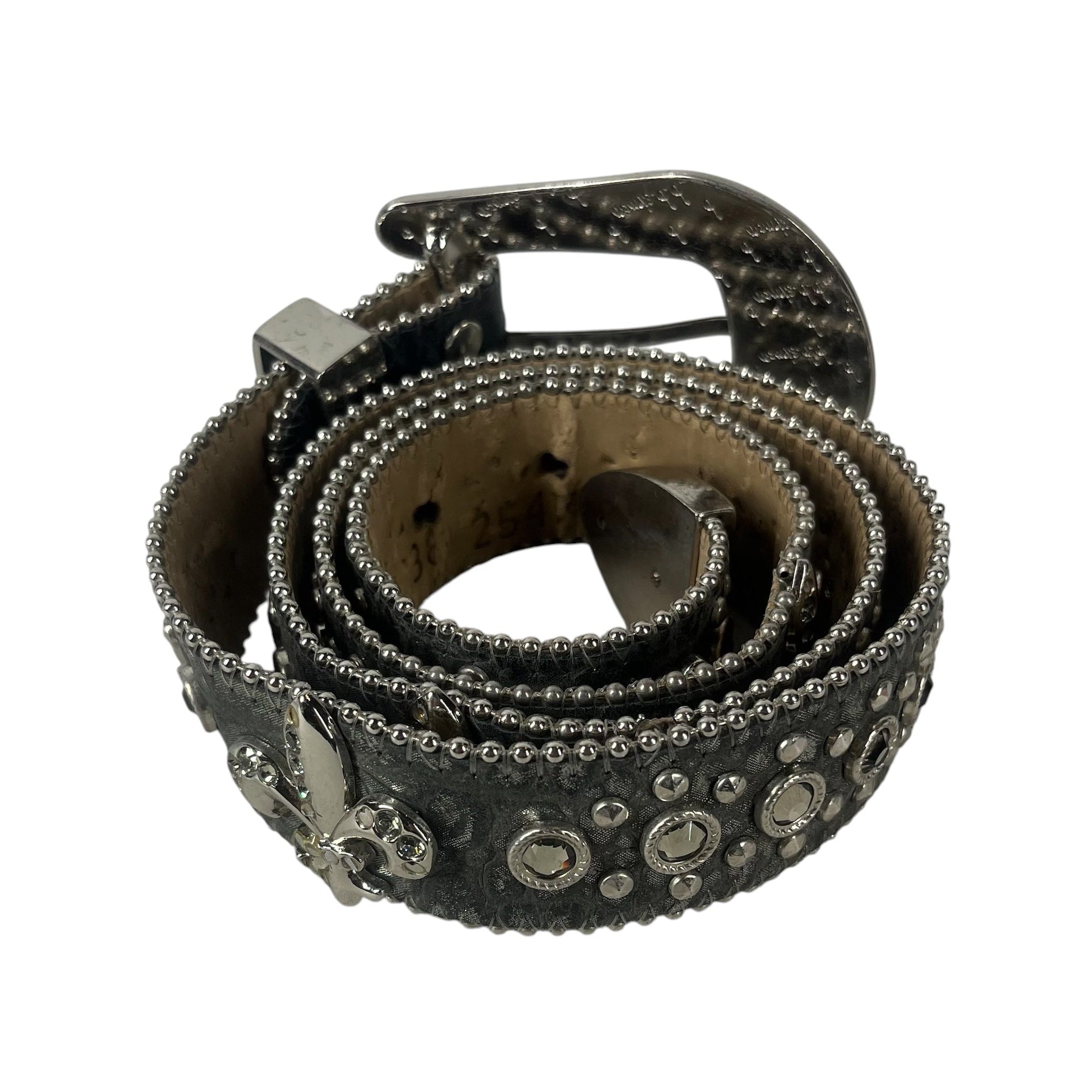 b.b.simon/Belt/Leather/GRY/M's/STUDDED BELT view 2