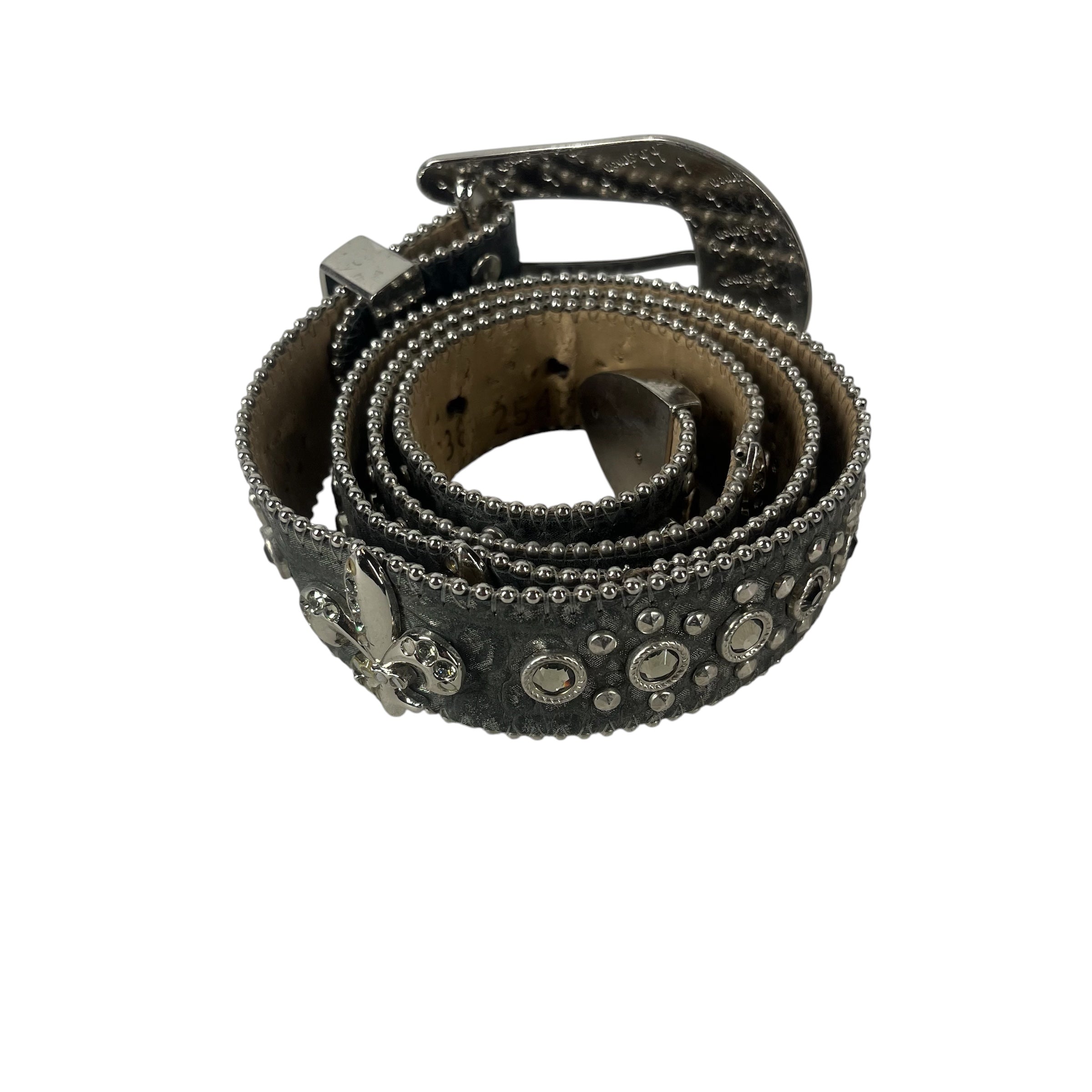 b.b.simon/Belt/Leather/GRY/M's/STUDDED BELT view 2