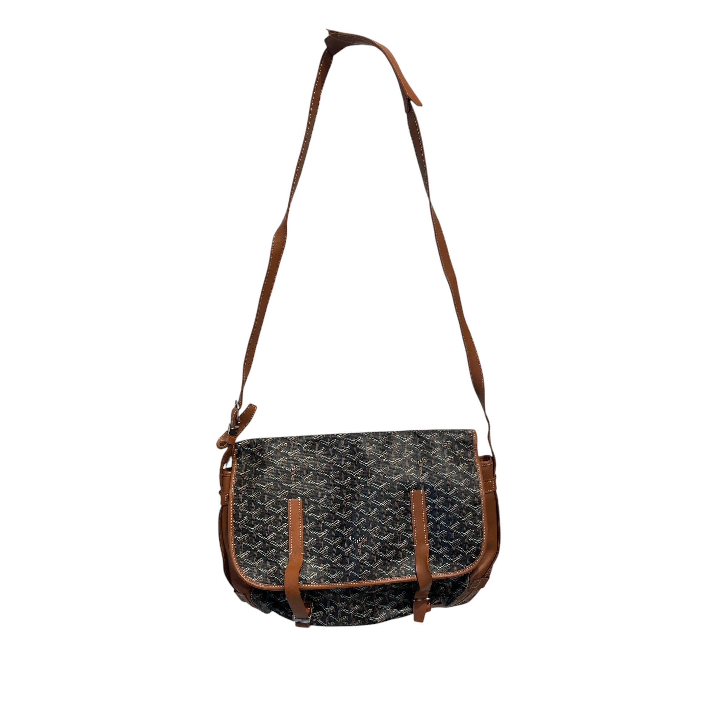 GOYARD/Cross Body Bag/All Over Print/Leather/BLK/belvedere pm messenger/brown view 1