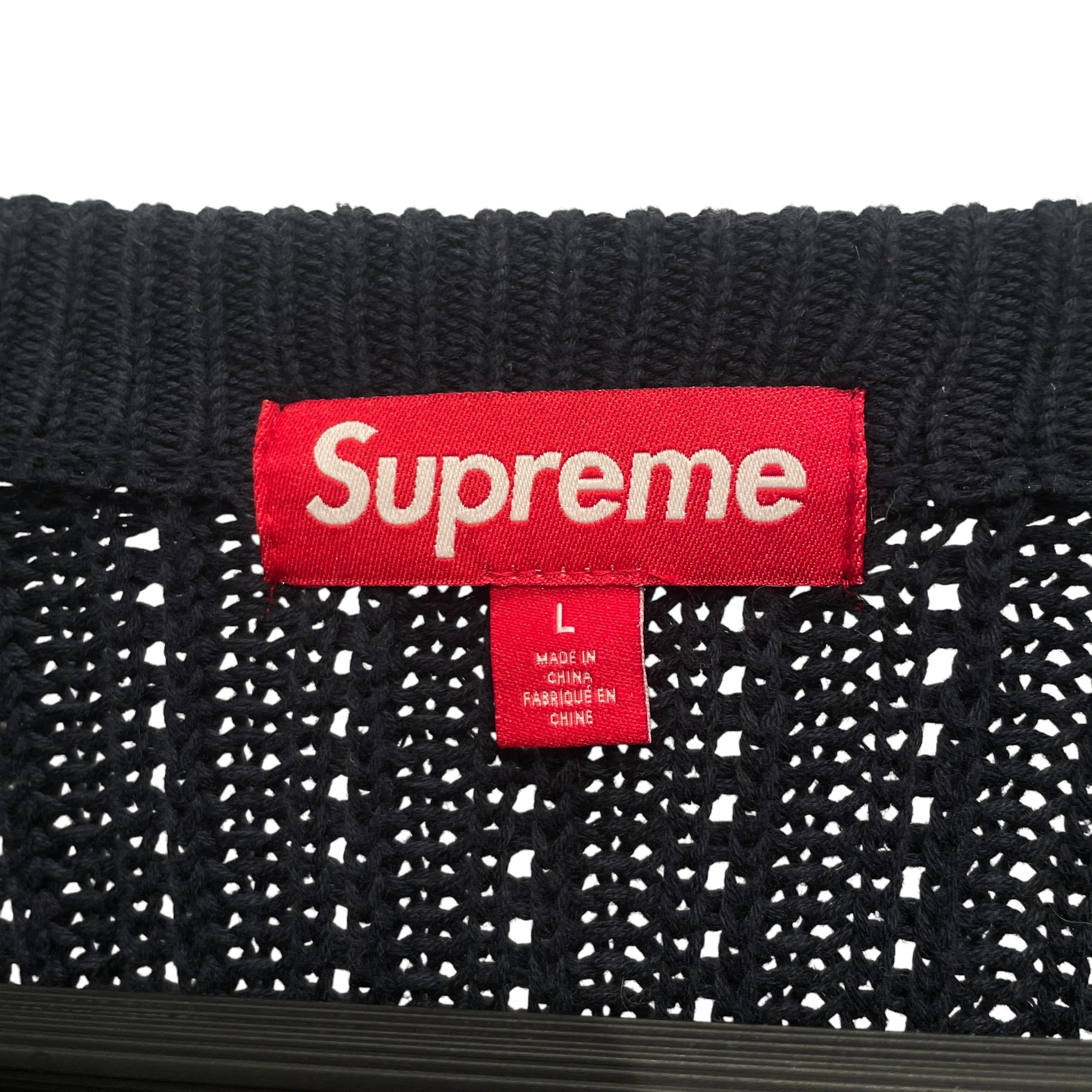 Supreme/Sweater/L/Stripe/Acrylic/NVY/CABLE KNIT STRIPE SWEATER view 3