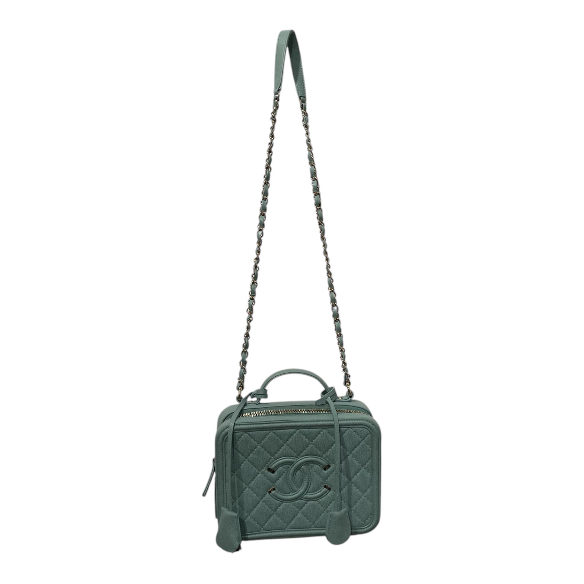 CHANEL/Cross Body Bag/BLU/VANITY CASE PALE BLUE view 4