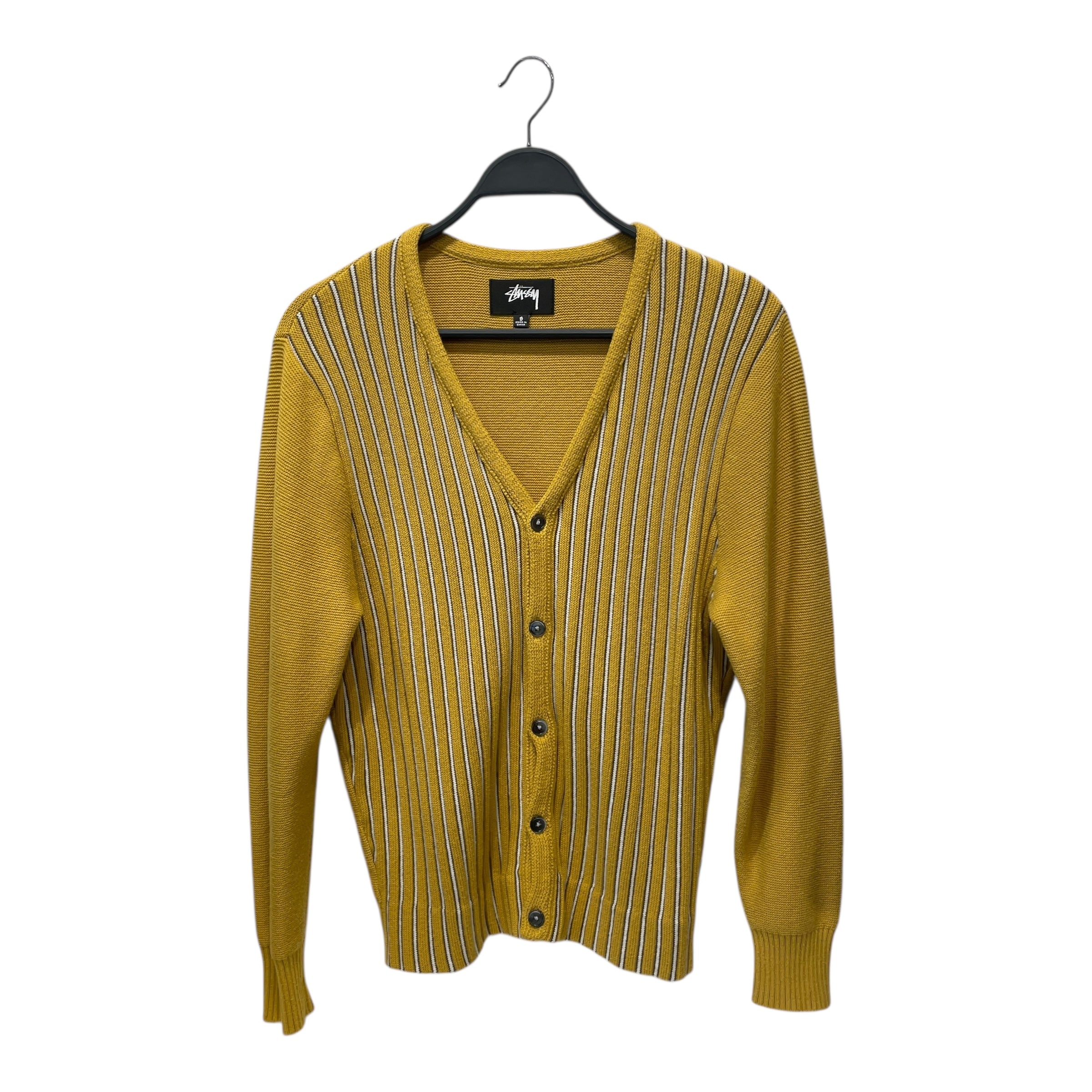 STUSSY/Cardigan/S/Stripe/Wool/YEL/STRIPED view 1