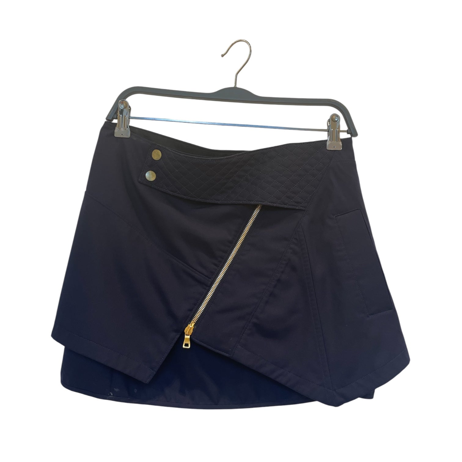 PROENZA SCHOULER/Skirt/S/Silk/NVY/Mini Length/WRAP LAYER SKIRT view 1