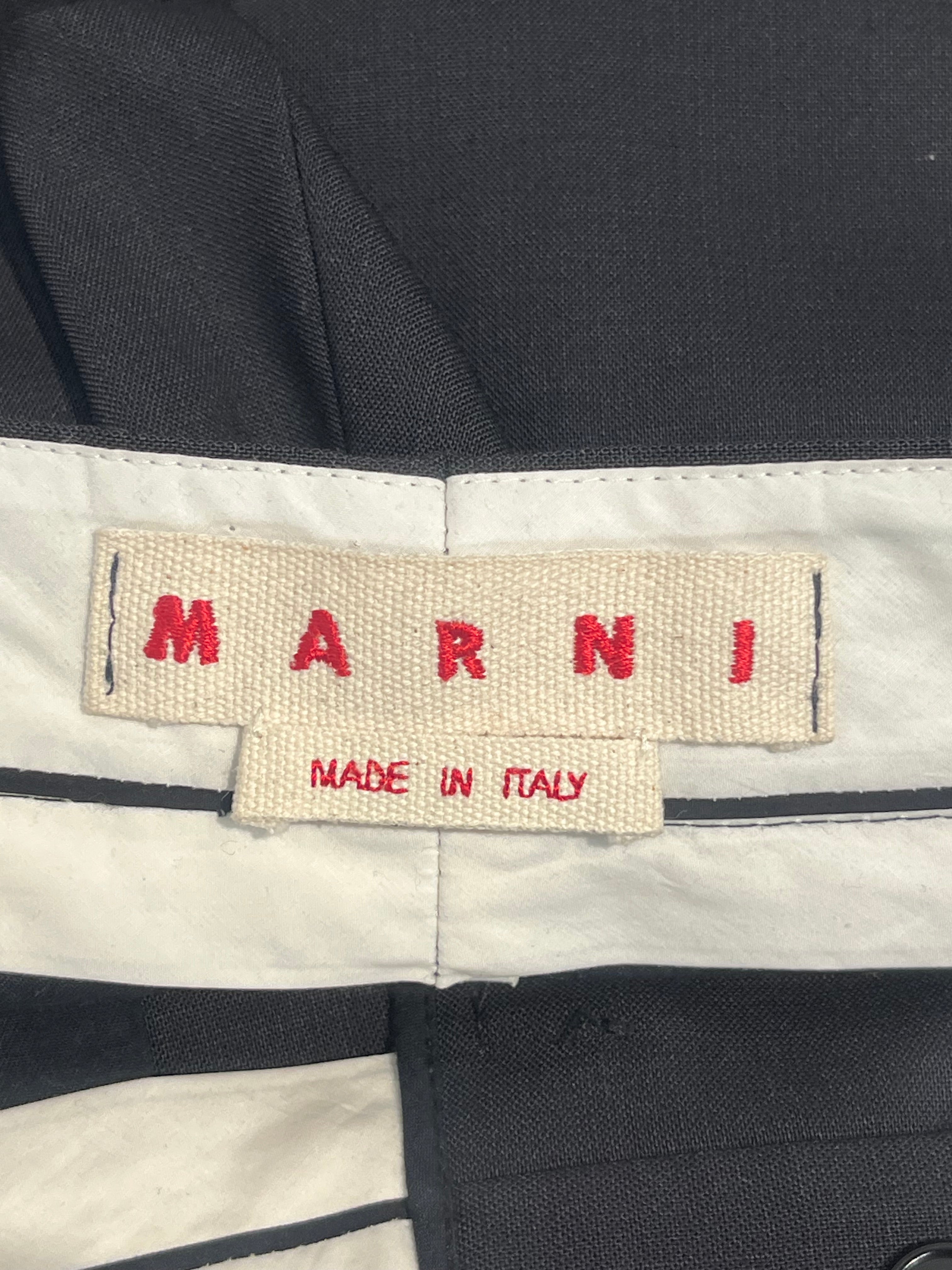 MARNI/Slacks/M/Cotton/BLK/white leg stripe view 3