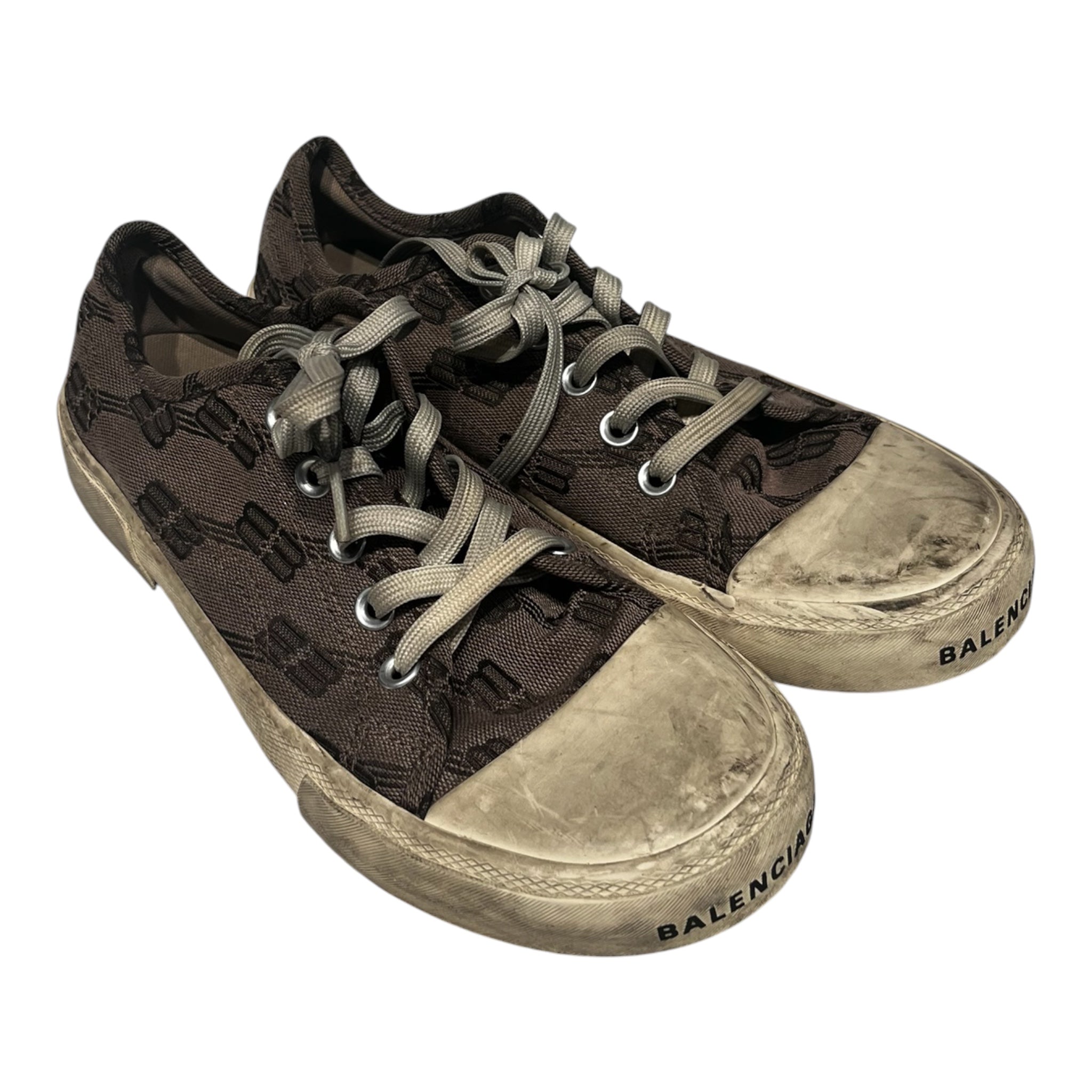 BALENCIAGA/Low-Sneakers/US 9/Monogram/Cotton/GRY/ view 1