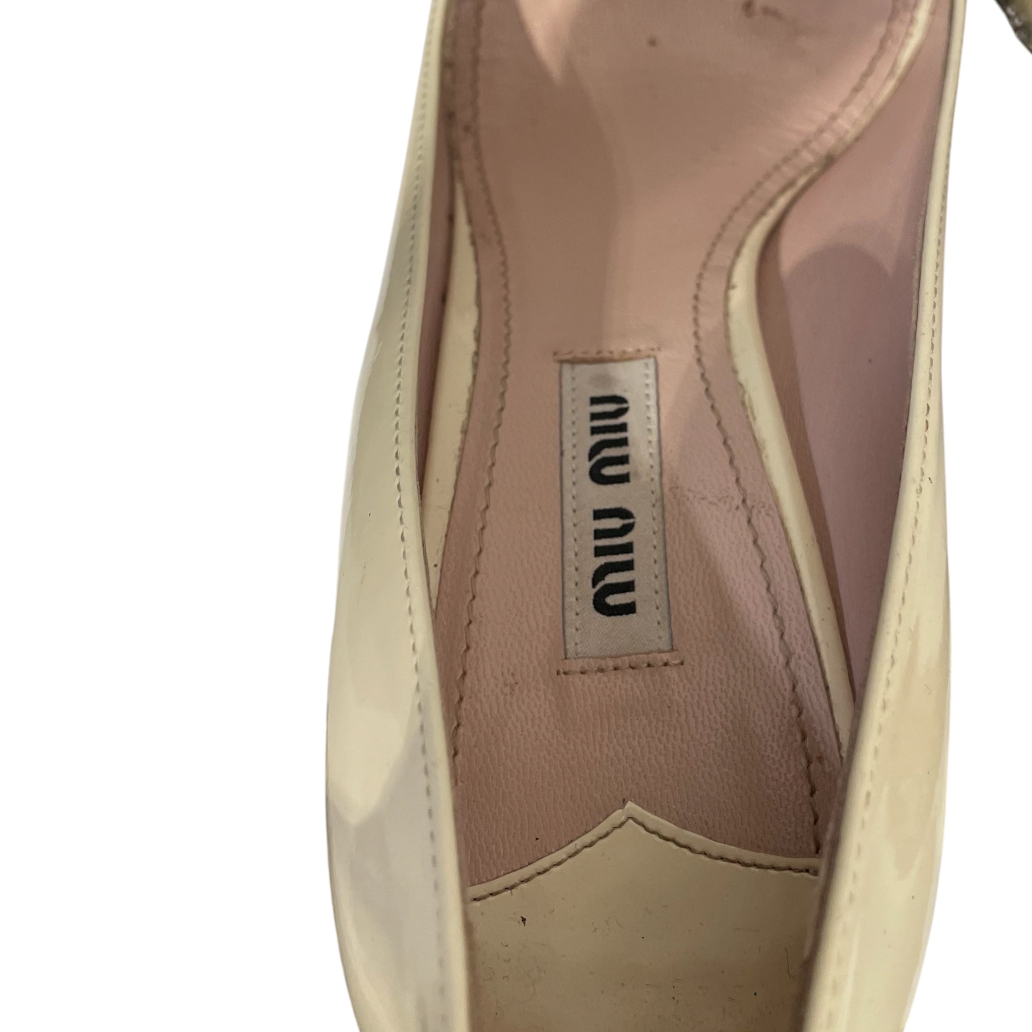 MIU MIU/Heels/EU 36.5/WHT/crystal accent view 3