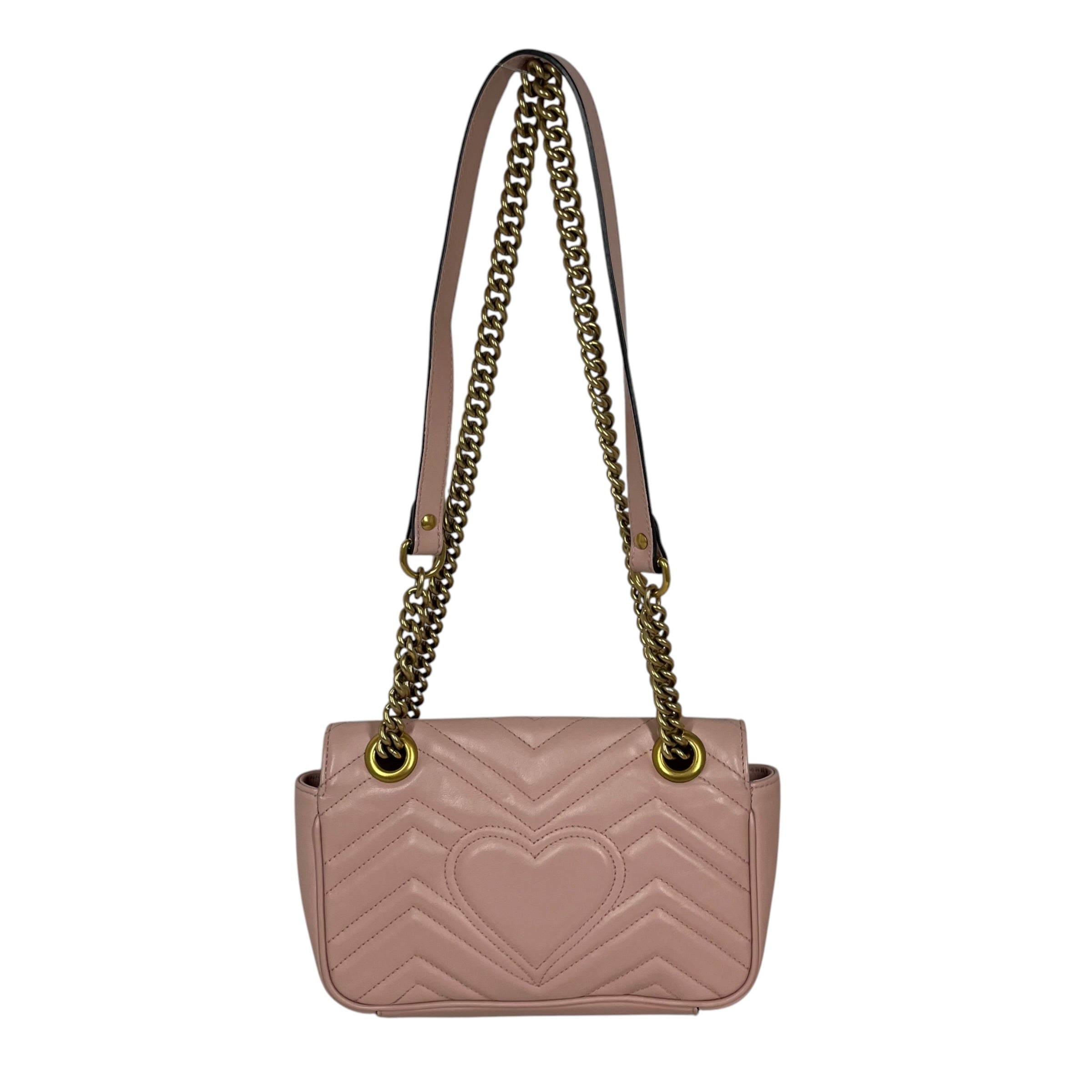 GUCCI/Cross Body Bag/Leather/PNK/Small Marmont Flap view 2
