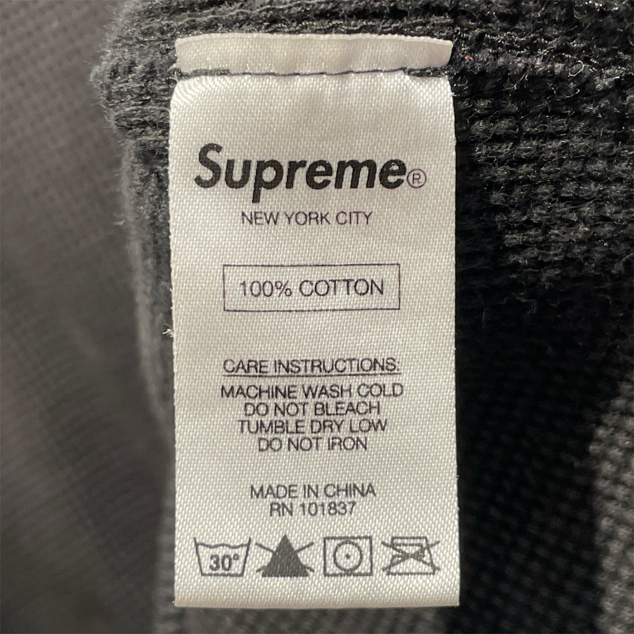 Supreme/LS T-Shirt/L/Cotton/BLK/WAFFLE THERMAL SLEEVE PRINT view 4