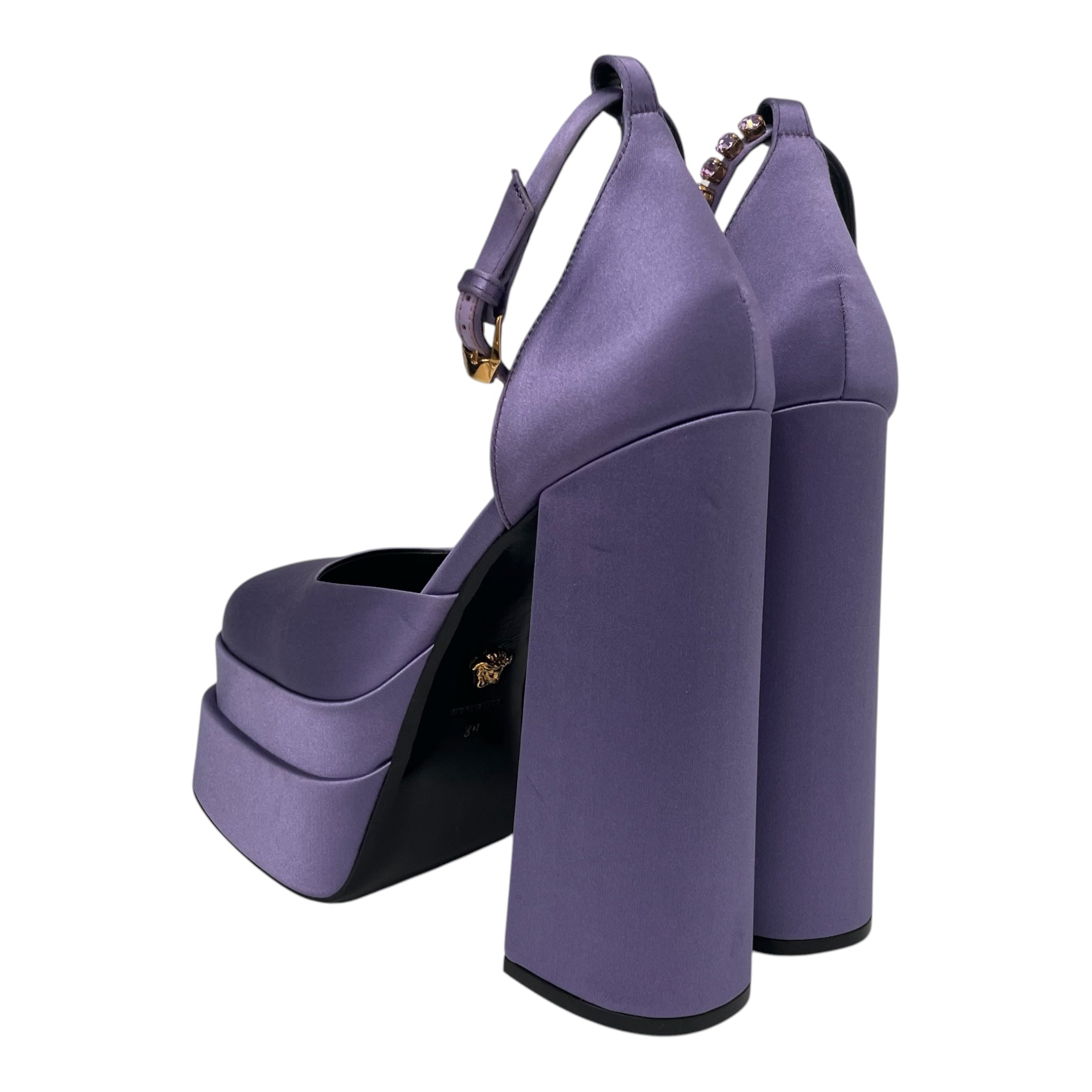 VERSACE/Heels/US 7.5/Silk/PPL/SATINPURPLEMEDUSA view 2