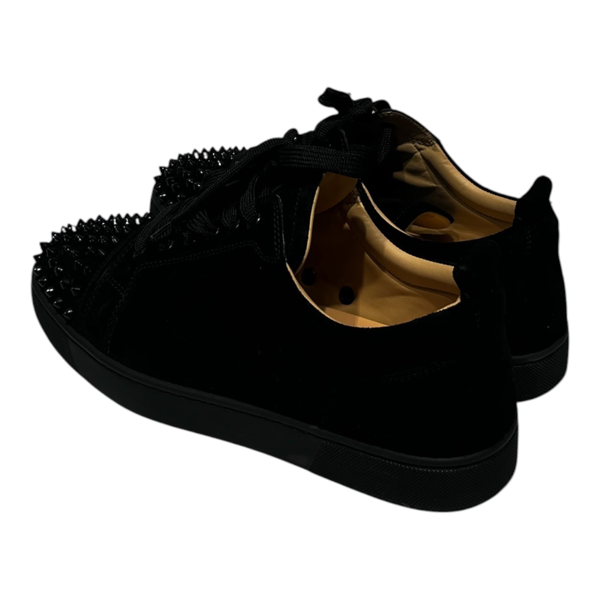 Christian Louboutin/Low-Sneakers/EU 44/Suede/BLK/Suede Spike view 2
