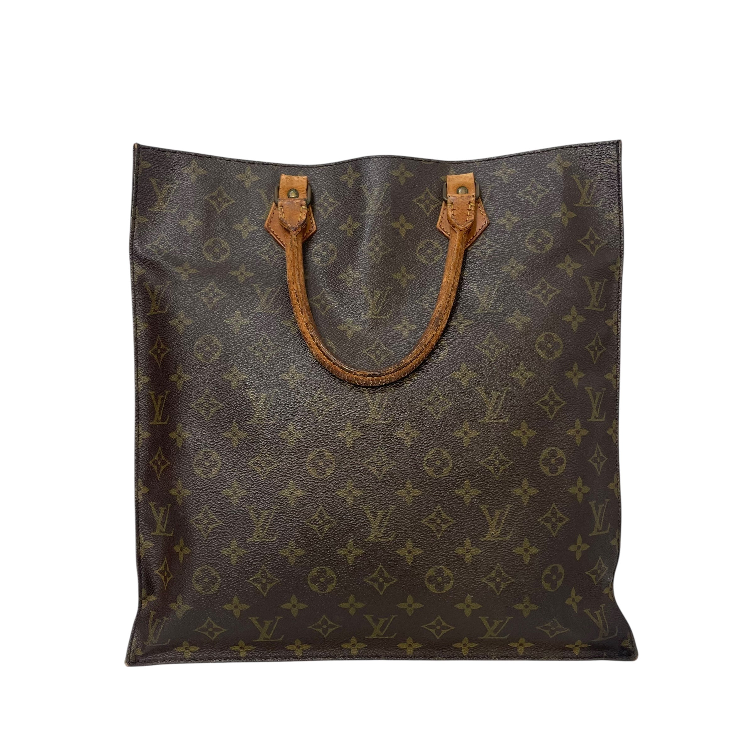 LOUIS VUITTON/Hand Bag/Monogram/Leather/BRW/Sac Plat view 1
