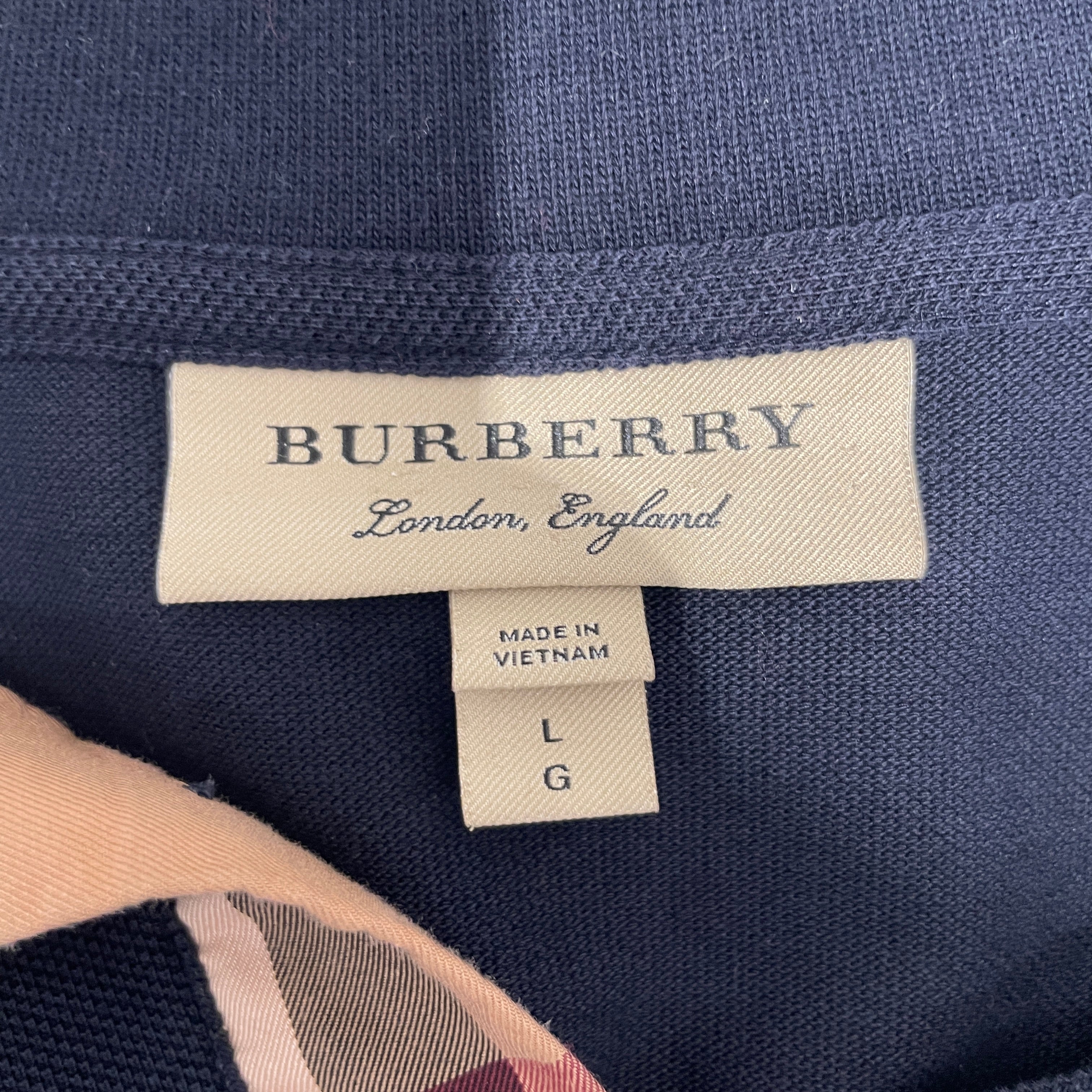 BURBERRY LONDON/Polo Shirt/L/Cotton/NVY/ view 3