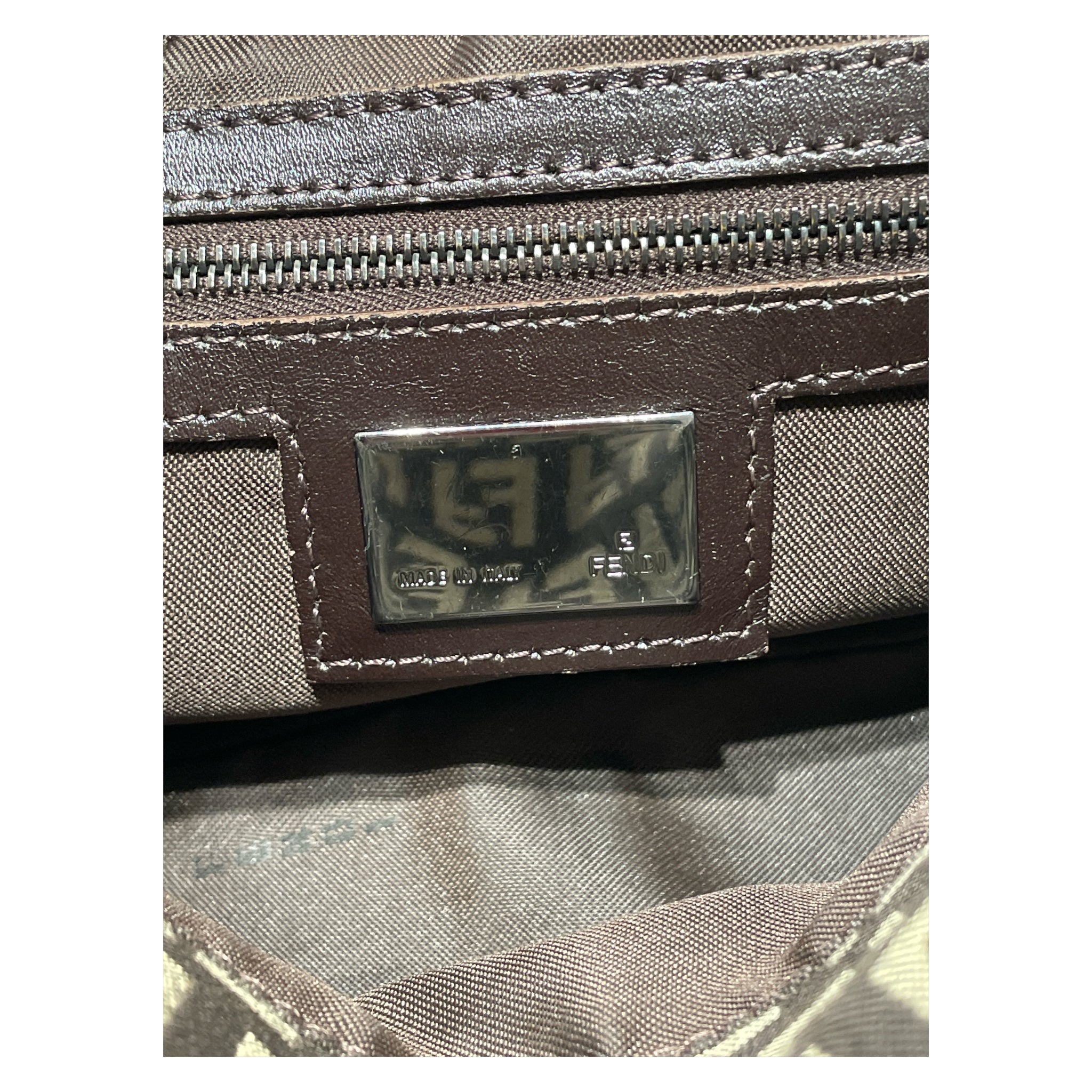FENDI/Hand Bag/Monogram/Cotton/BRW/Double Flap Baguette view 4