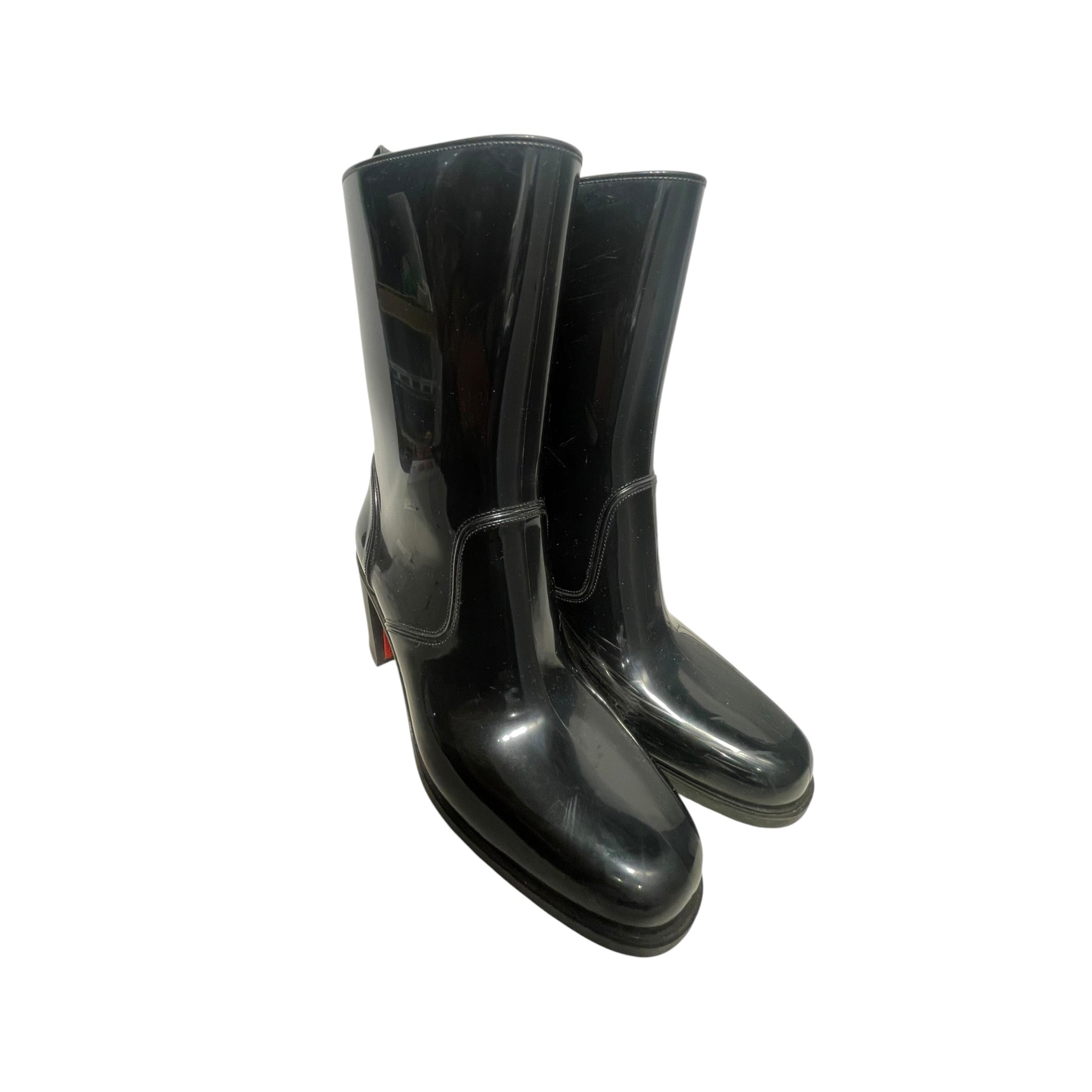 Christian Louboutin/Rain Boots/EU 38/BLK/RAINBOOTS view 1