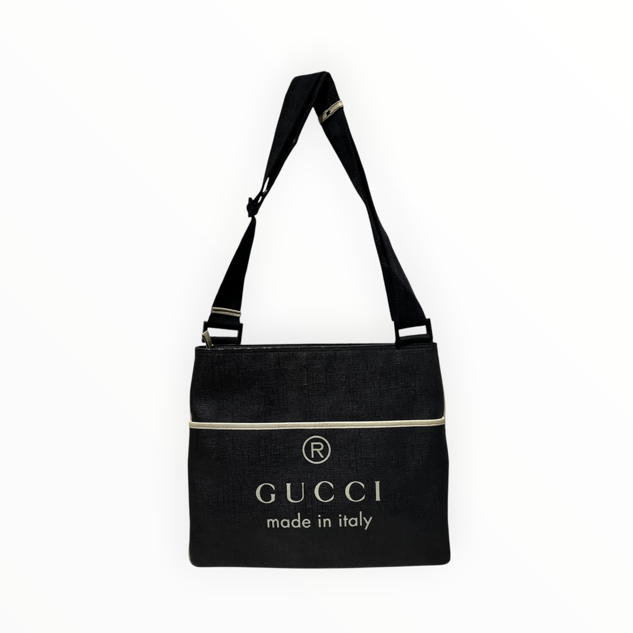 GUCCI/Cross Body Bag/Leather/BLK/WHITE LOGO view 1