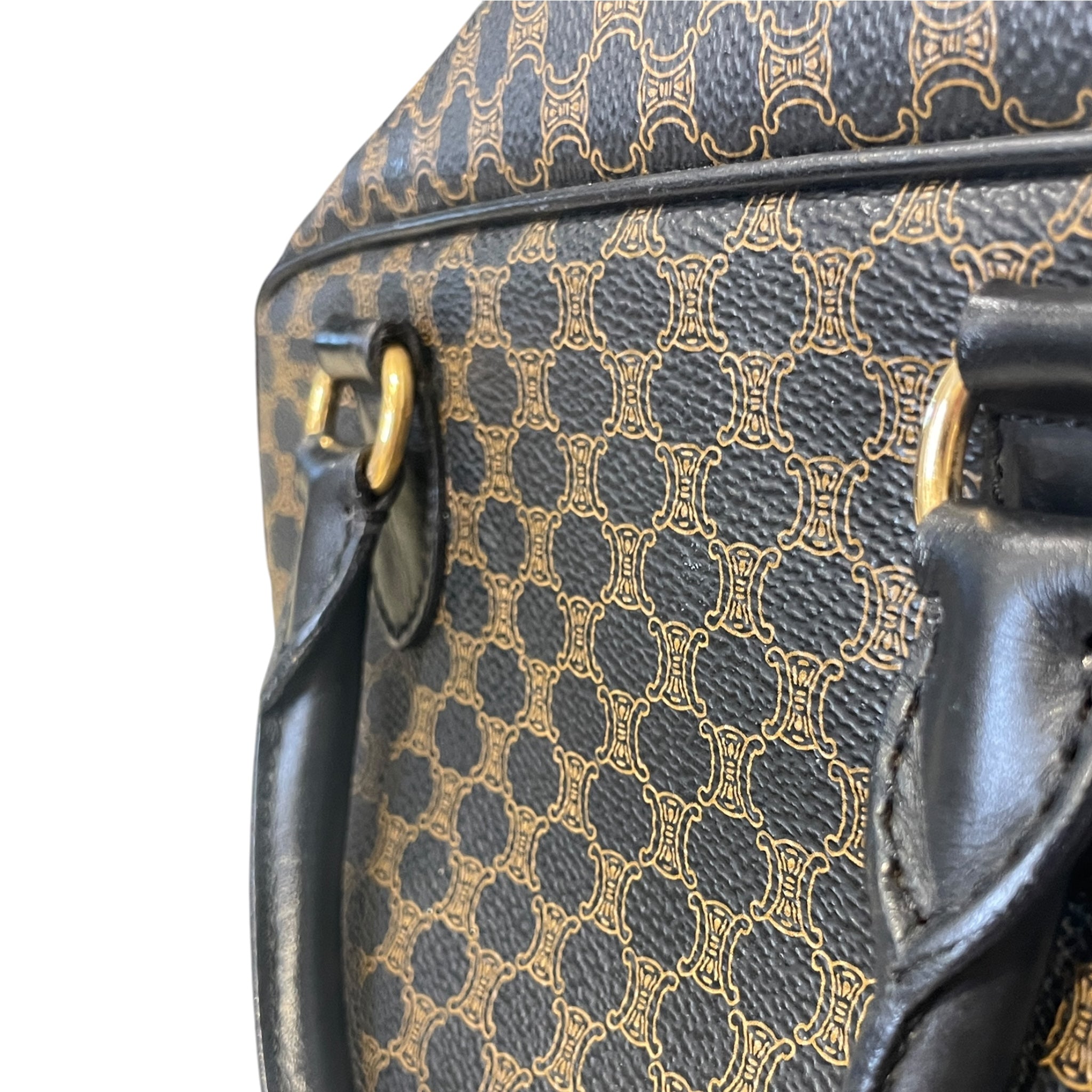 CELINE/Boston Bag/Monogram/Leather/BRW/VTG MACADAM BOSTON BAG view 6