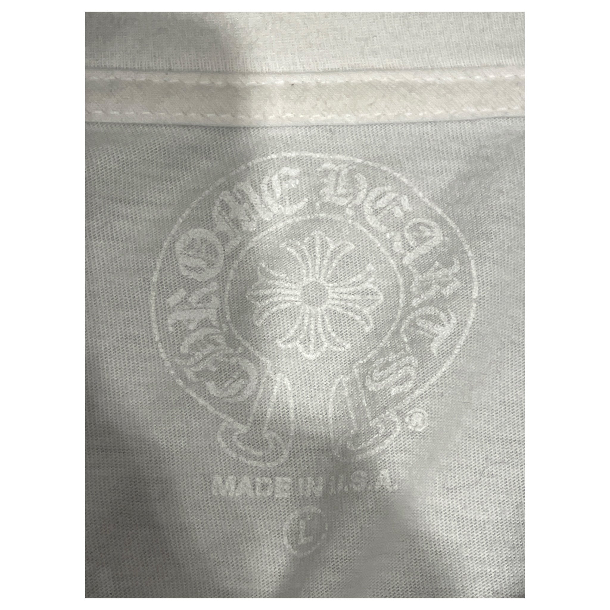 CHROME HEARTS/T-Shirt/L/Cotton/WHT/Los Angeles Horseshoe Pocket T view 3