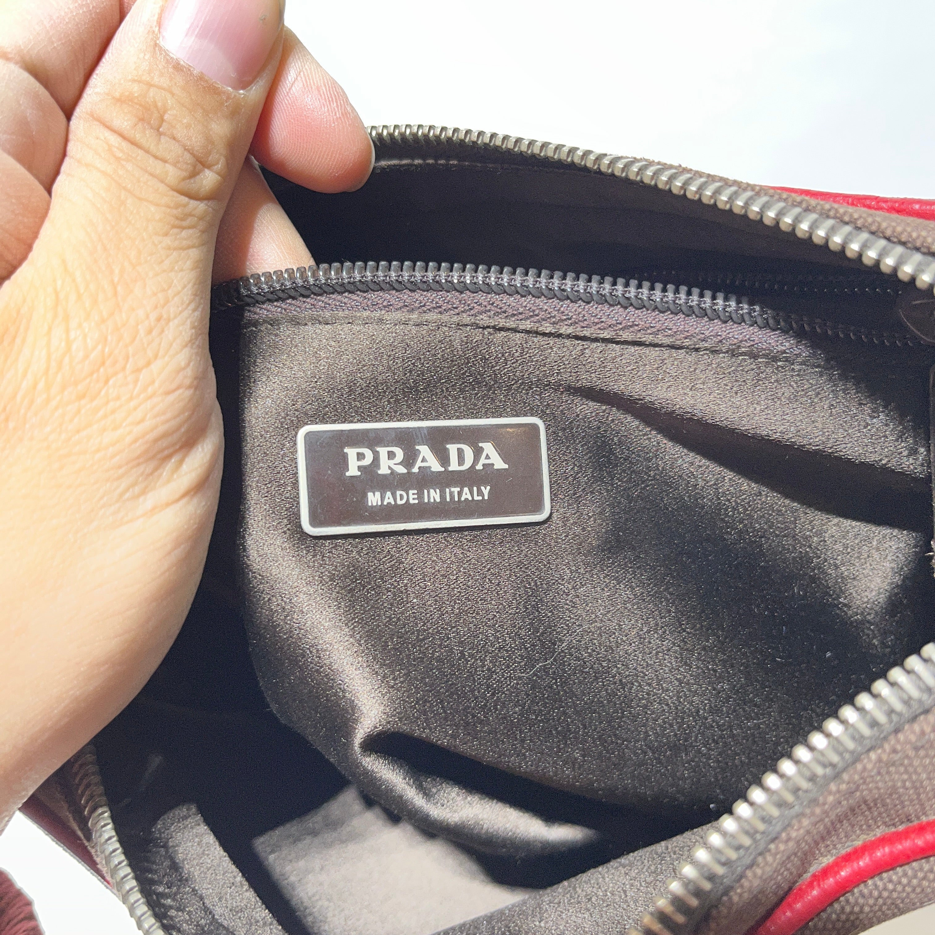 PRADA/Hand Bag/Cotton/BRW/vintage bowler w/ keys/lock view 6