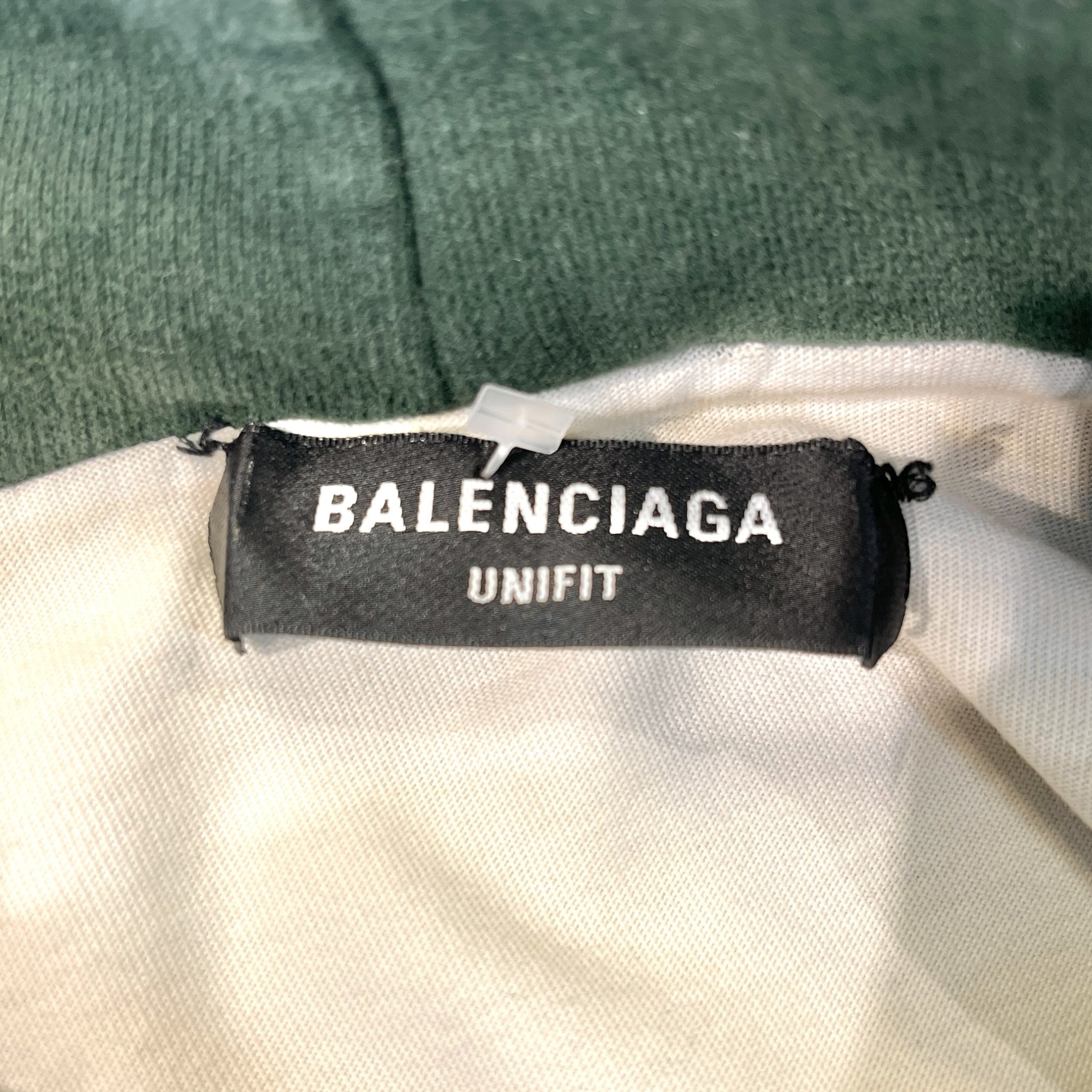 BALENCIAGA/Hoodie/S/Cotton/GRN/Distressed/DISTRESSED WITH WHITE LINING view 3