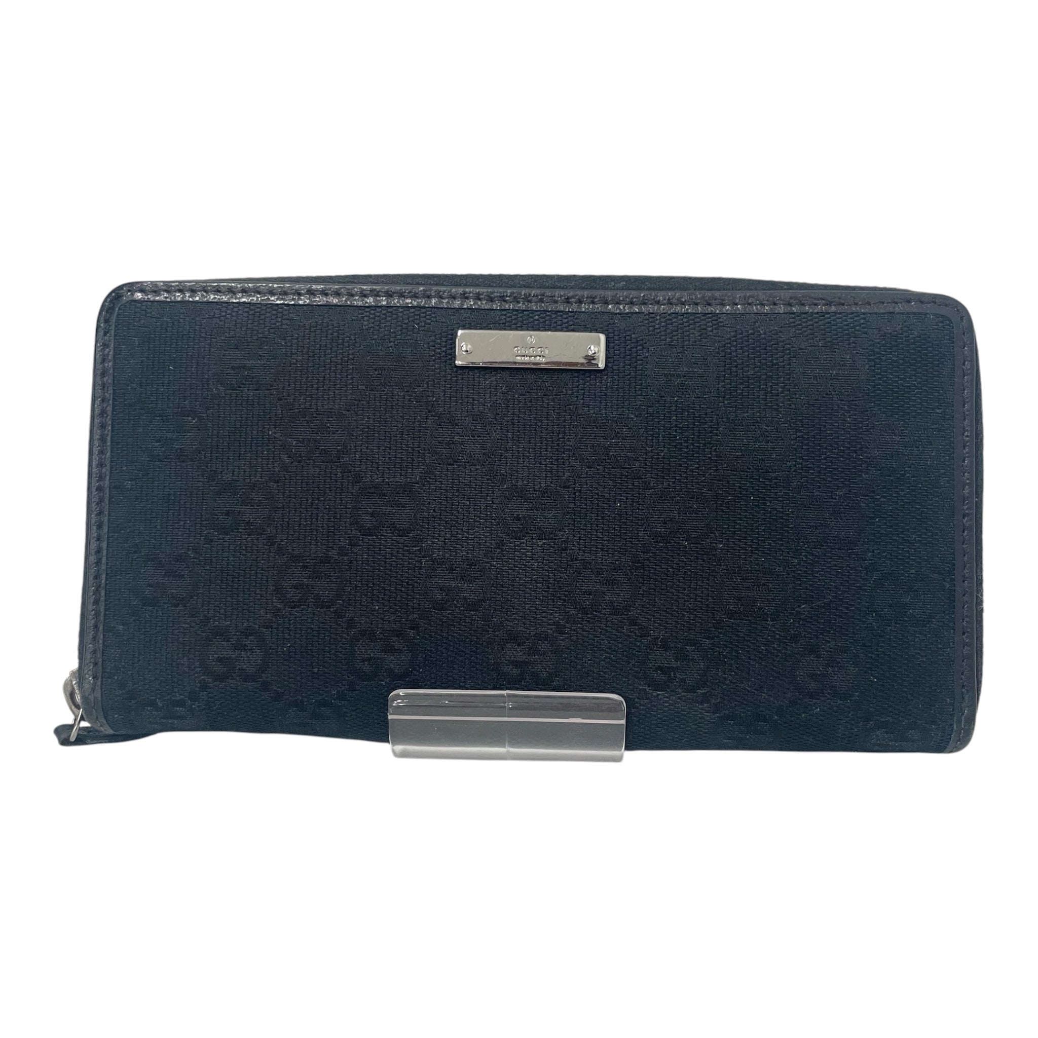 GUCCI/Bifold Wallet/Monogram/Leather/BLK/GUCCI GUCCISSIMA LEATHER ZIP view 1