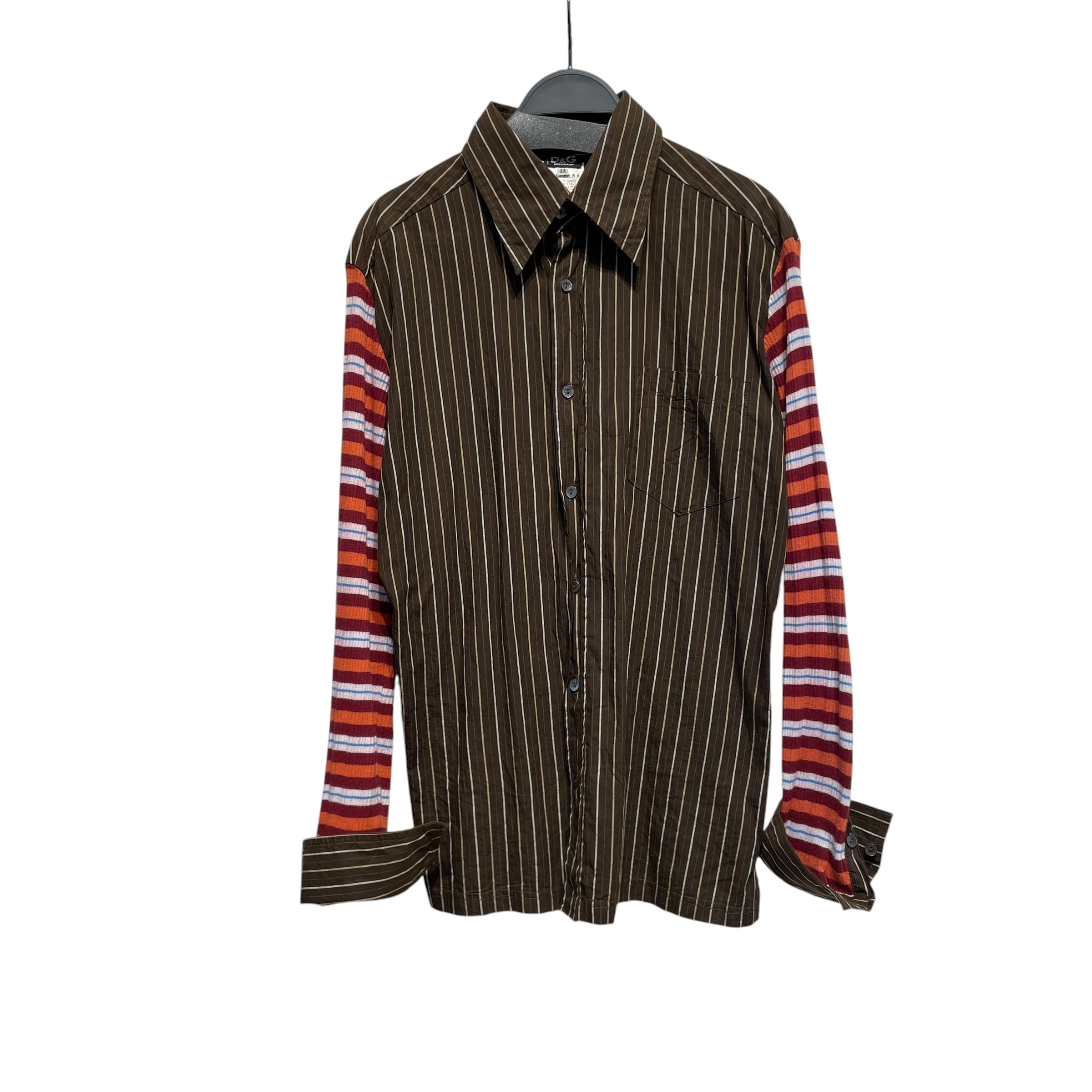 D&G/LS Blouse/36/Stripe/BRW/SWEATER BUTTON view 1