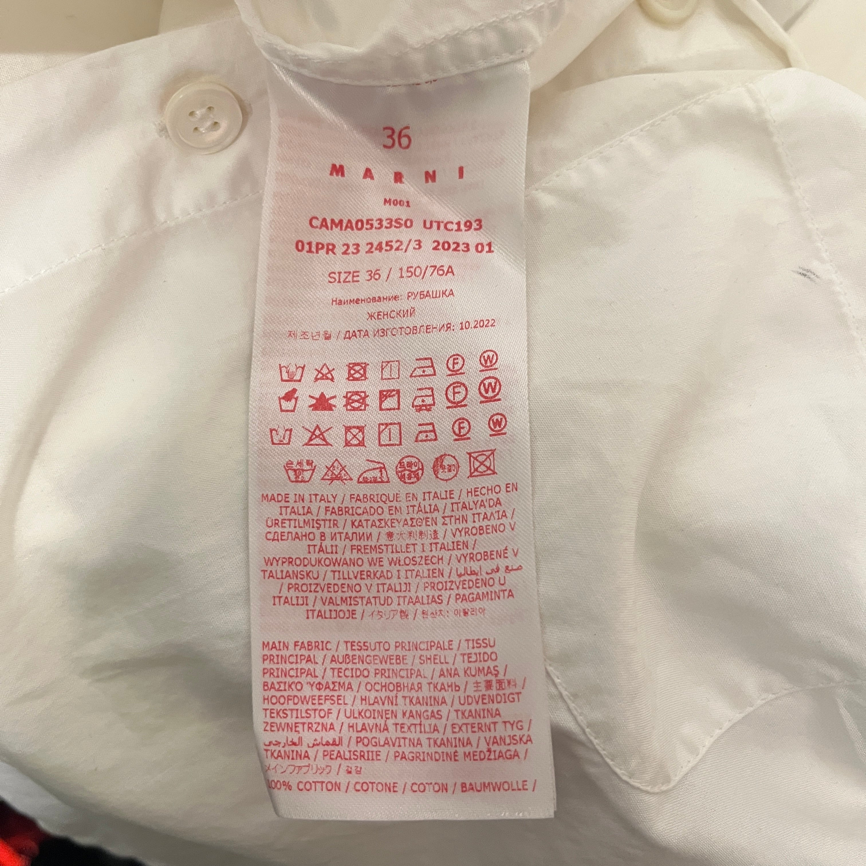 MARNI/3|4S Shirt/36/Cotton/WHT/BEIGE STITCHING BNWT view 4