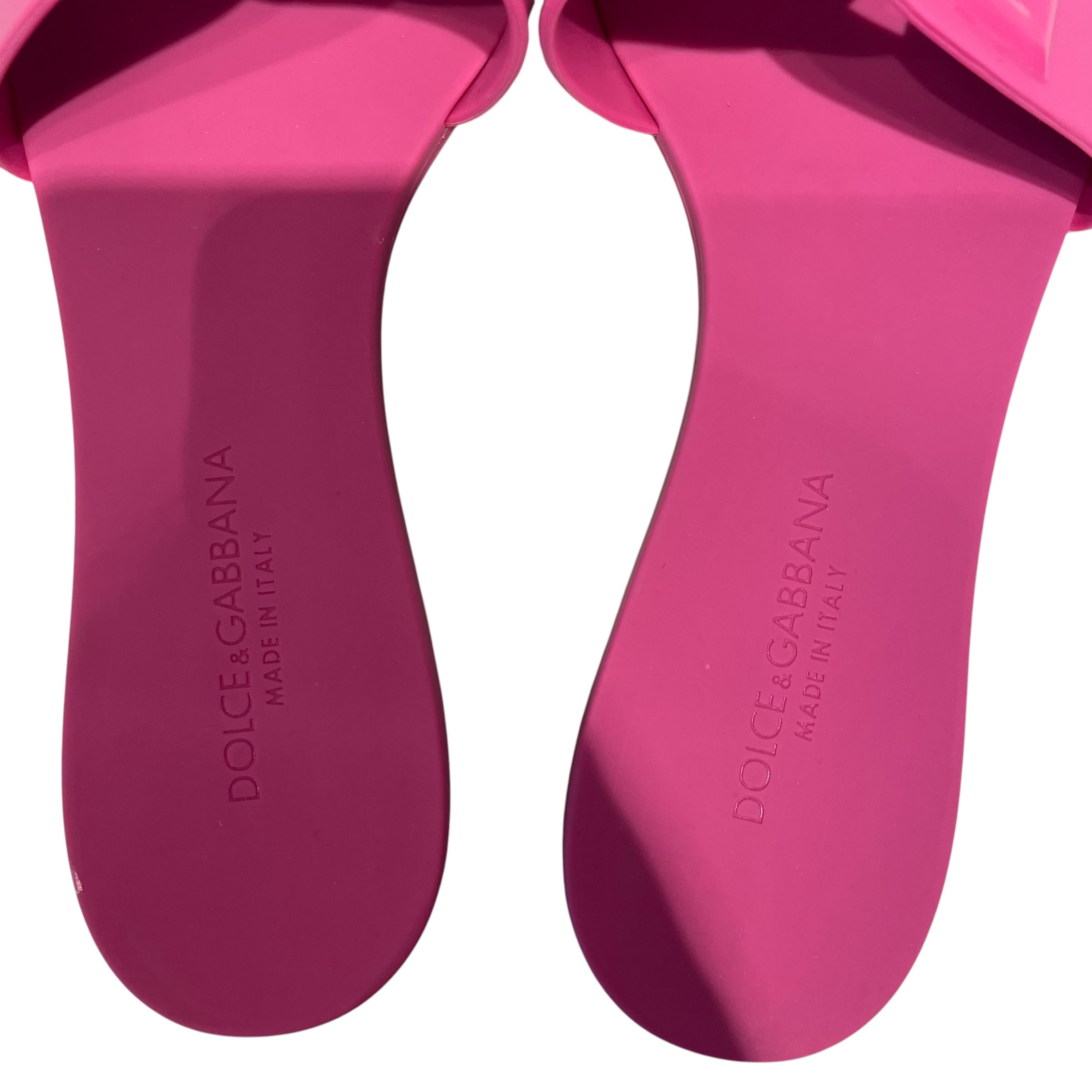 DOLCE&GABBANA/Sandals/US 7.5/Leather/PNK/Rubber Beachwear Rubbers view 3