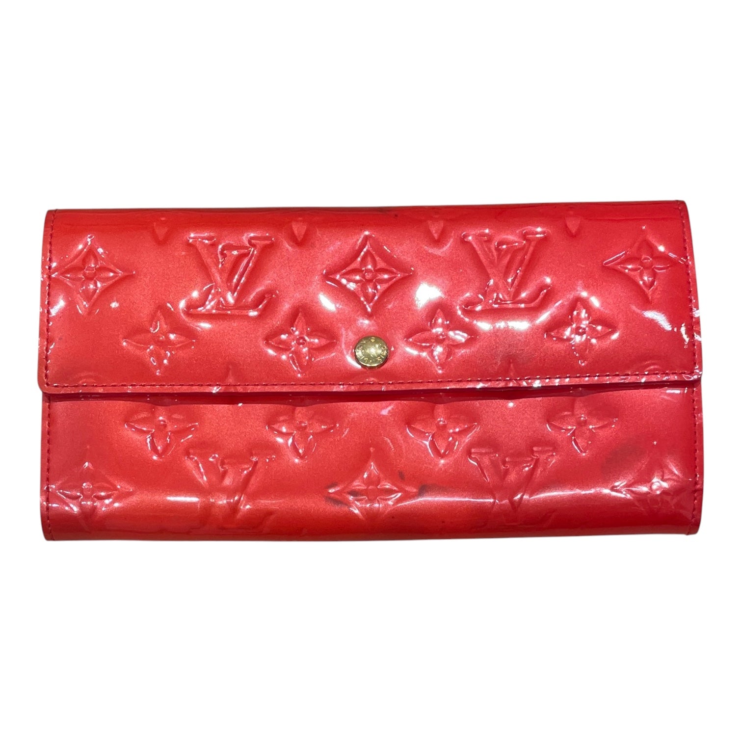 LOUIS VUITTON/Wallet/Monogram/Faux Leather/RED/PATENT LEATHER view 1
