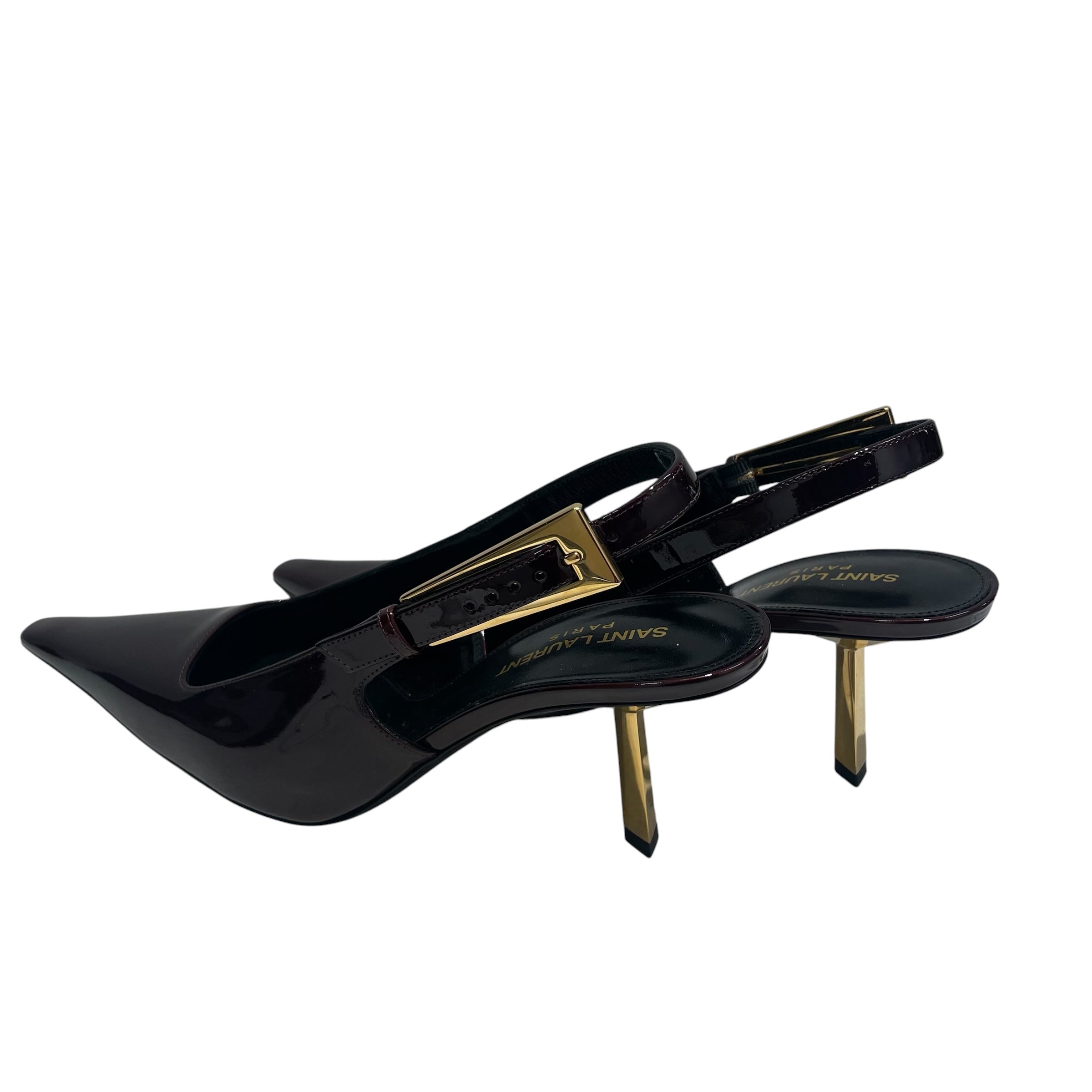 SAINT LAURENT/Heels/EU 37.5/Leather/BRD/gold heel/sl 799704 view 2