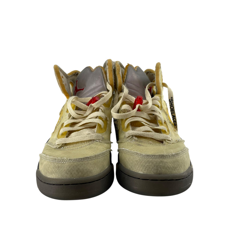 OFF-WHITE/NIKE/Hi-Sneakers/US 8.5/Polyester/IVR/JORDAN 5 DECONSTRUCTED