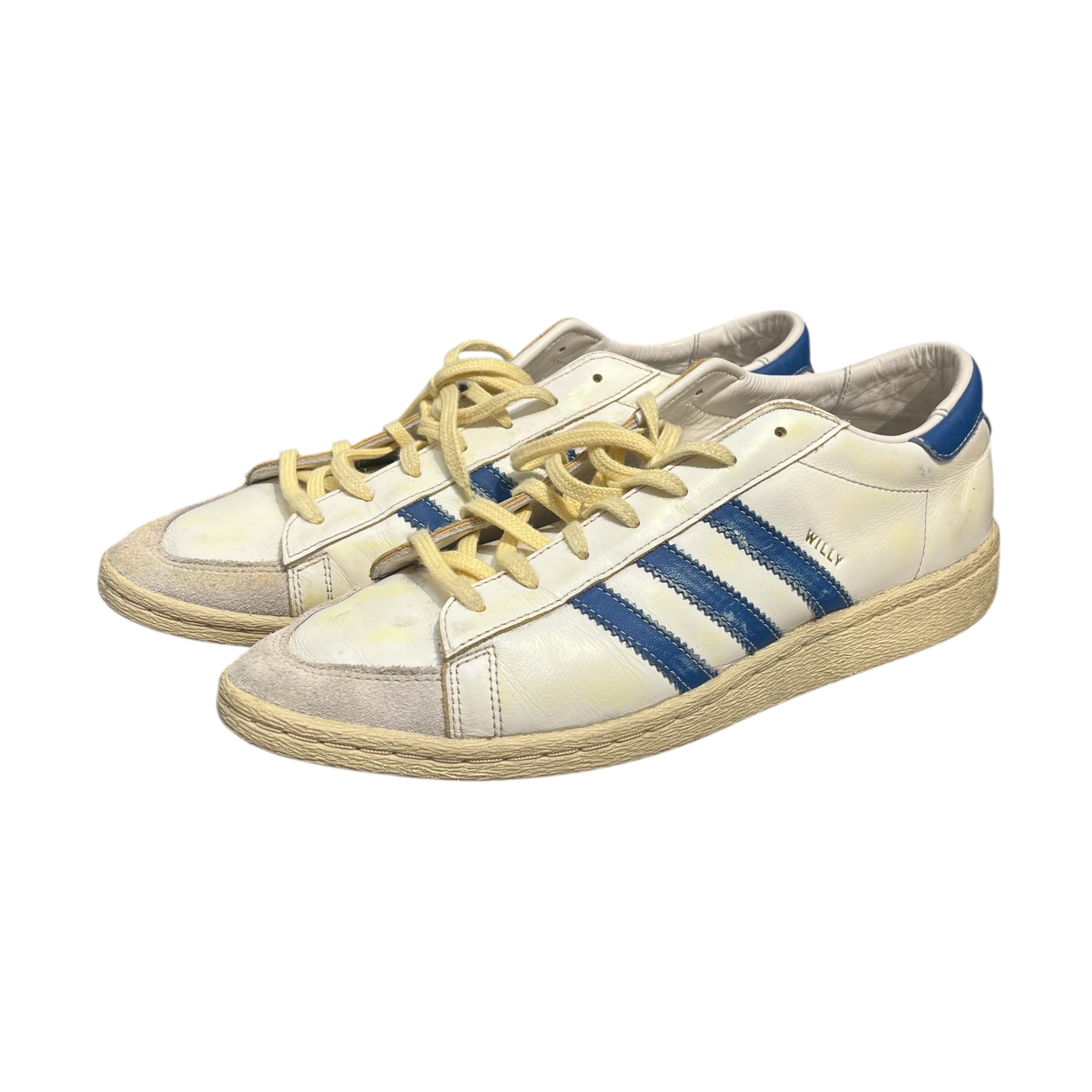 WILLY CHAVARRIA/adidas/Low-Sneakers/US 9/Leather/WHT/blue stripes yellow tint view 4