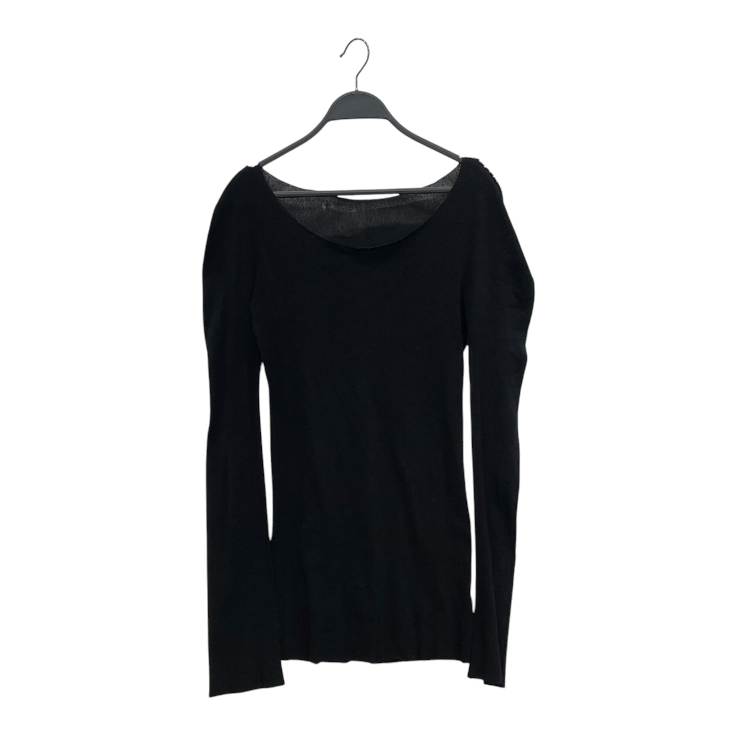 ISSEY MIYAKE/LS T-Shirt/OS/Polyester/BLK/APOC MESH BOATNECK SHOULDER DE view 1