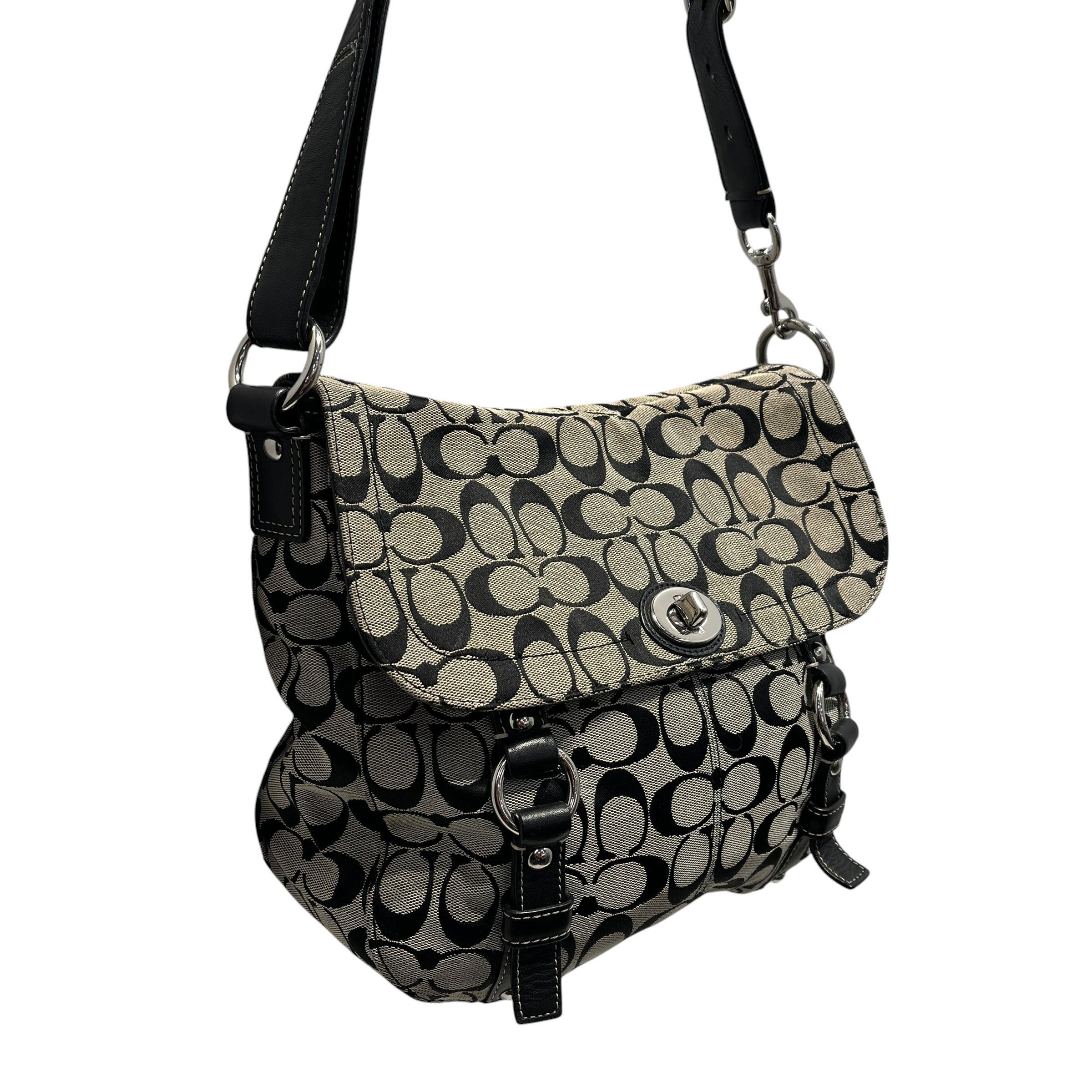 COACH/Hand Bag/All Over Print/Leather/BLK/signature chelsea messenger view 17