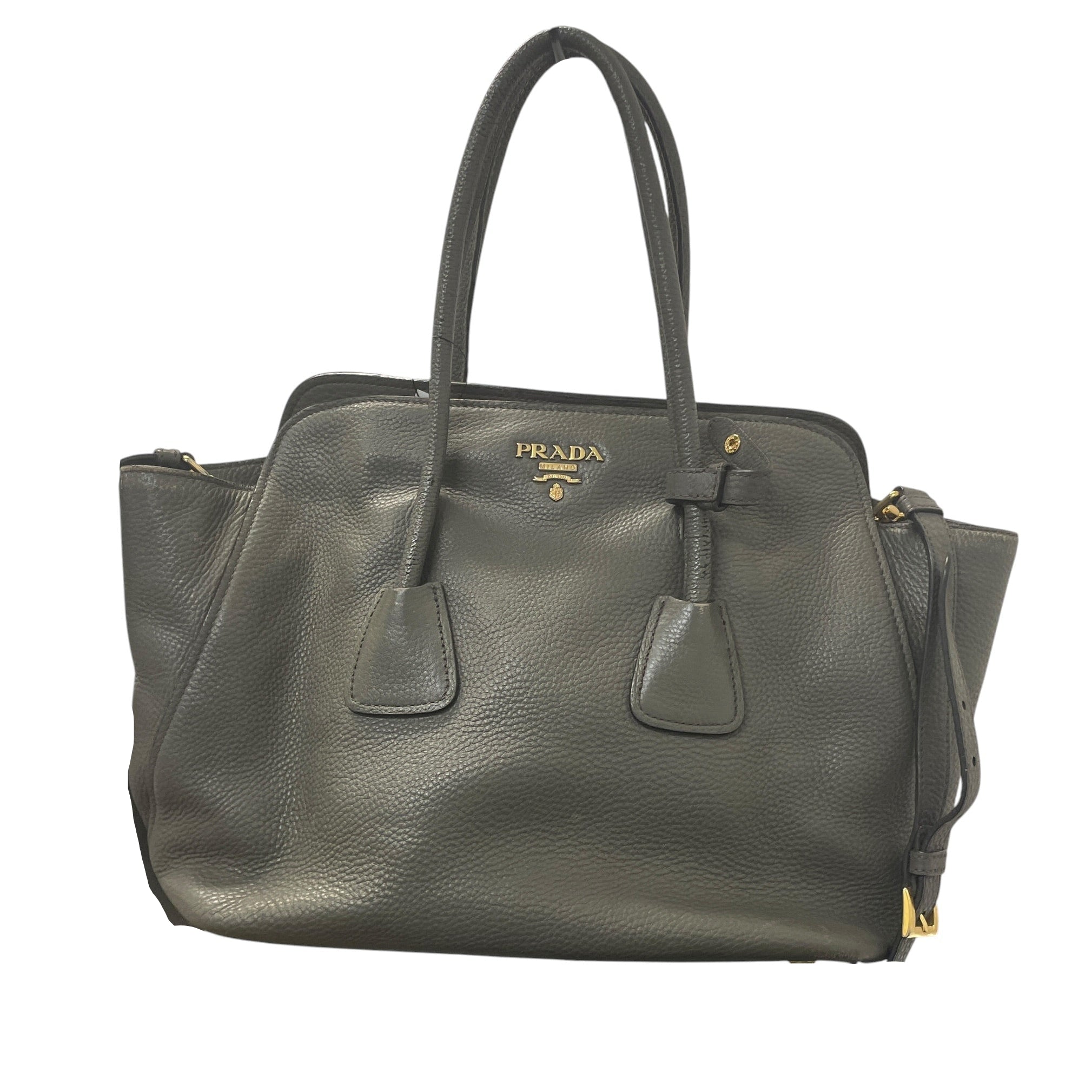 PRADA/Hand Bag/Leather/GRY/SAFFIANO LEATHER BAG view 1